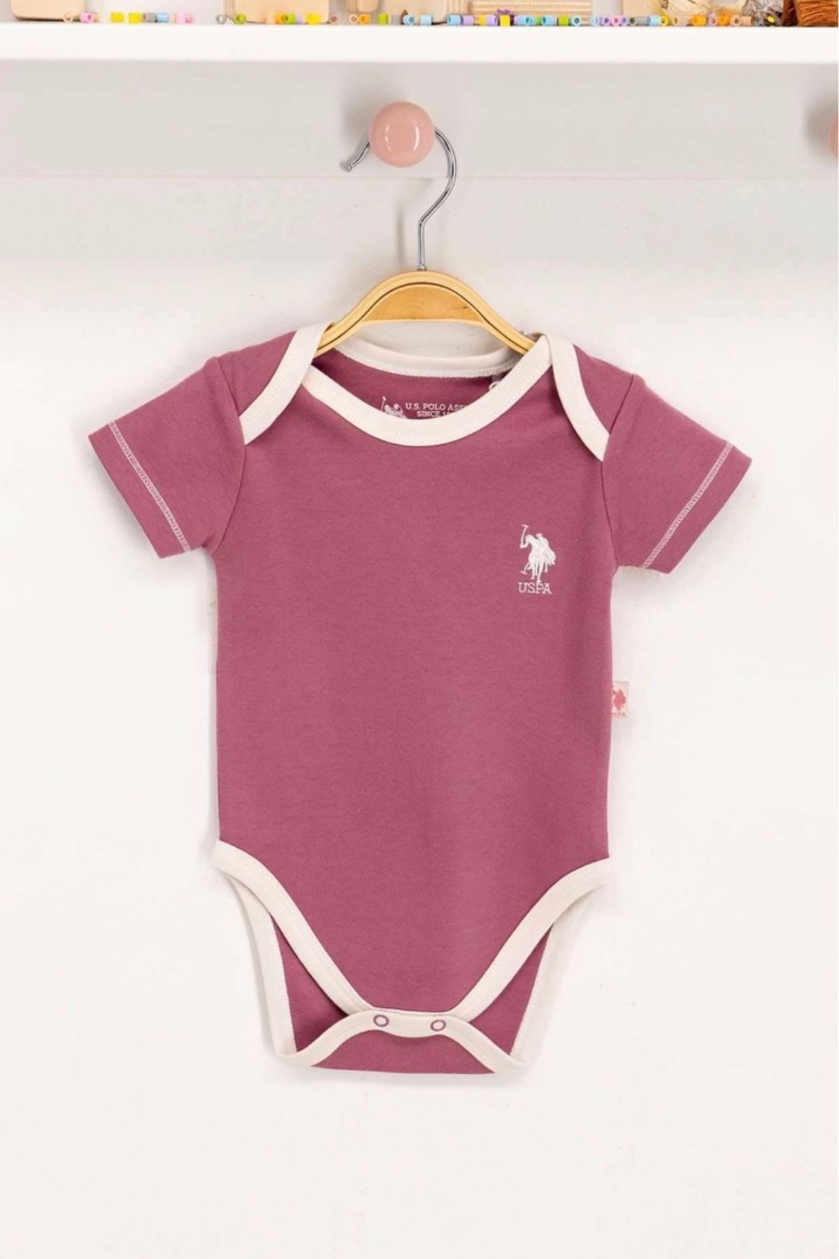 Us Polo Assn Lisanslı Gül Kurusu Bebek Body Zıbın Hause Kids