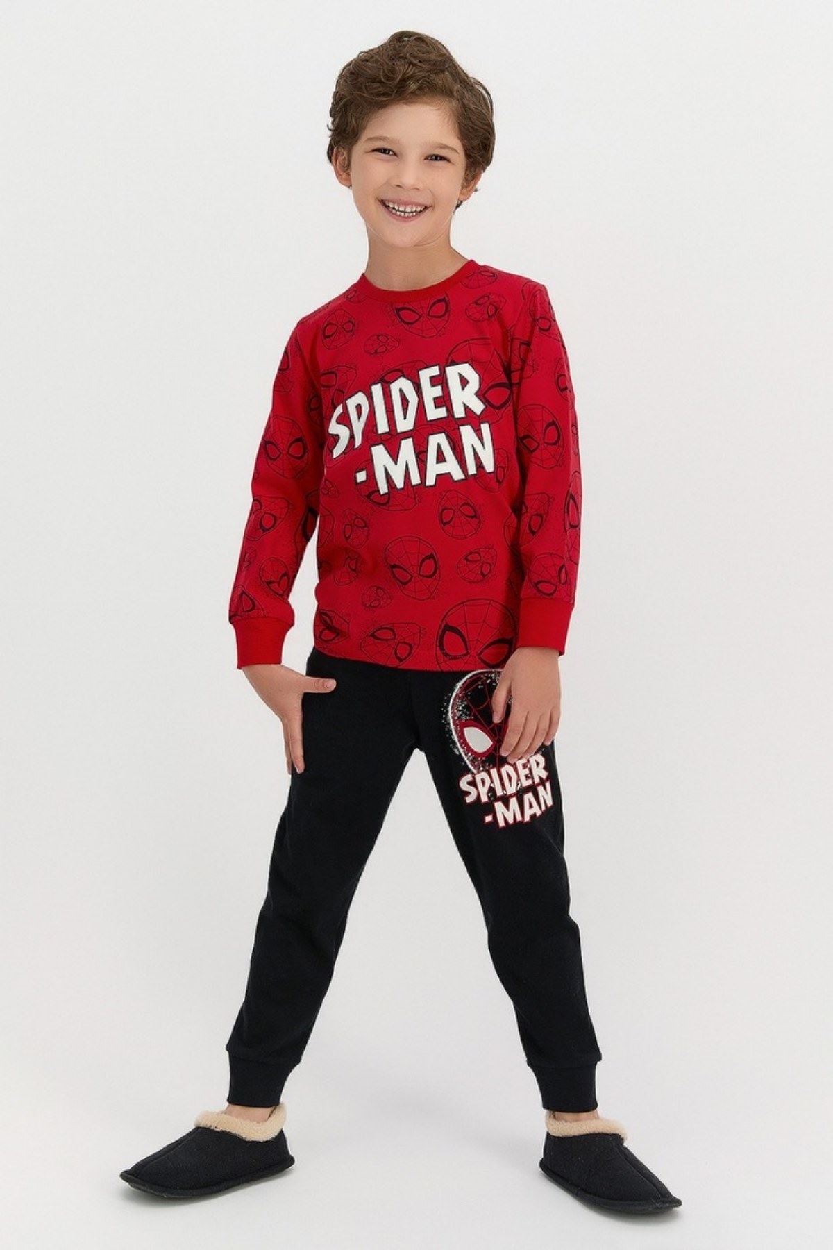 3-9 Yaş Lisanslı Spider Man  Erkek Çocuk Takım- Kırmızı