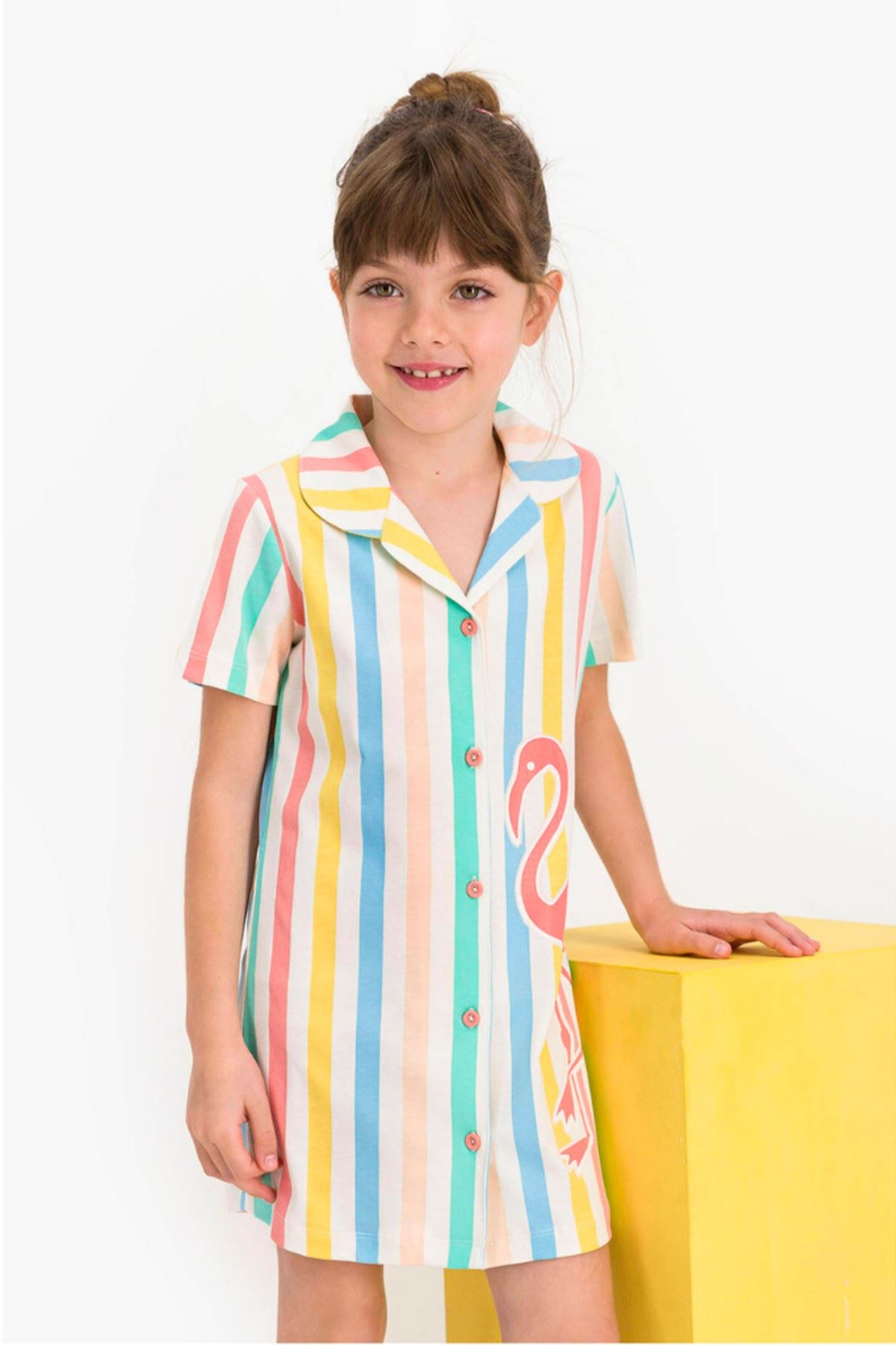 4-15 Yaş Us Polo ASSN Lisanslı Kız Çocuk Gömlek Elbise 