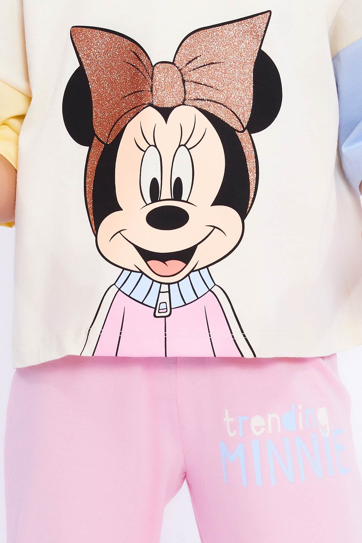 3-9 Yaş Minnie Mouse Kız Çocuk Takım - Pembe