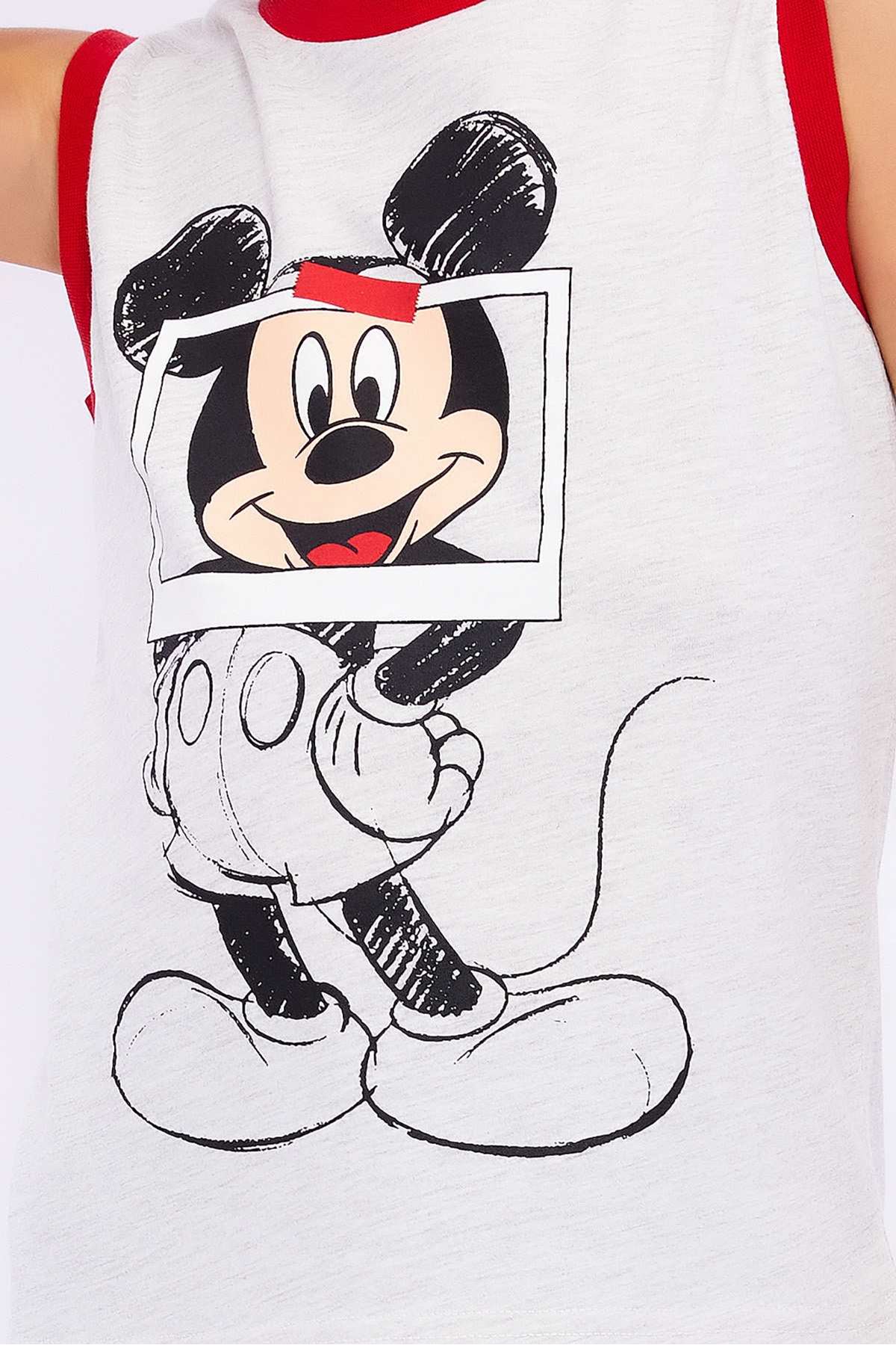 3-9 Yaş Mickey Mouse Kapri Takım - Beyaz