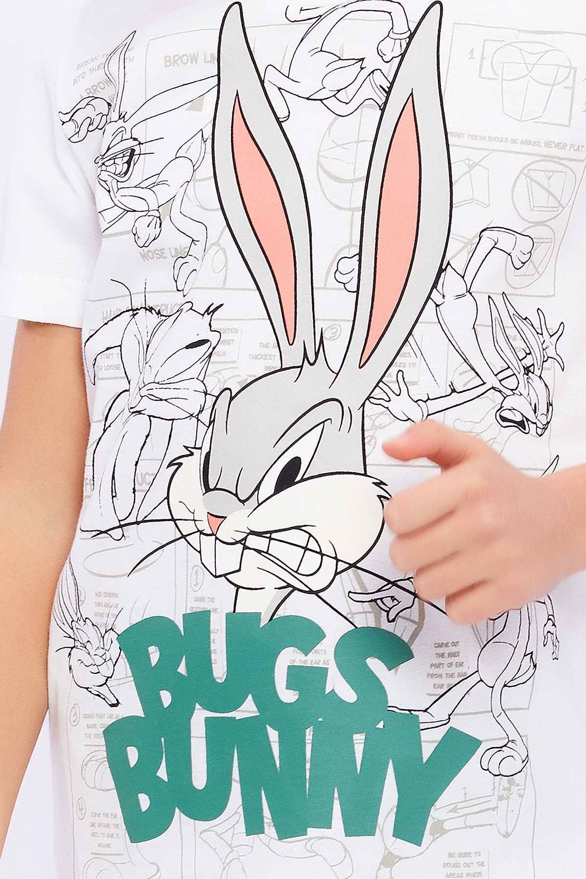 3-9 Yaş Bugs Bunny Kapri Takım - Beyaz