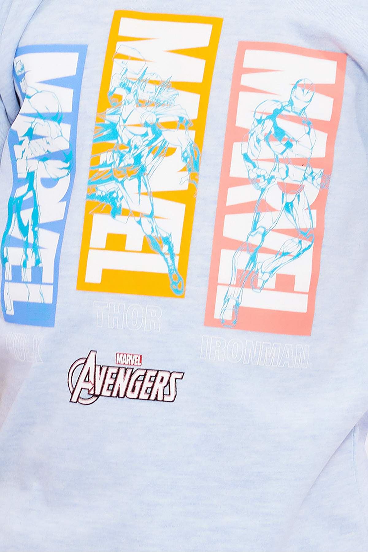 3-9 Yaş Marvel Avengers Erkek Çocuk Takım - Açık Mavi 