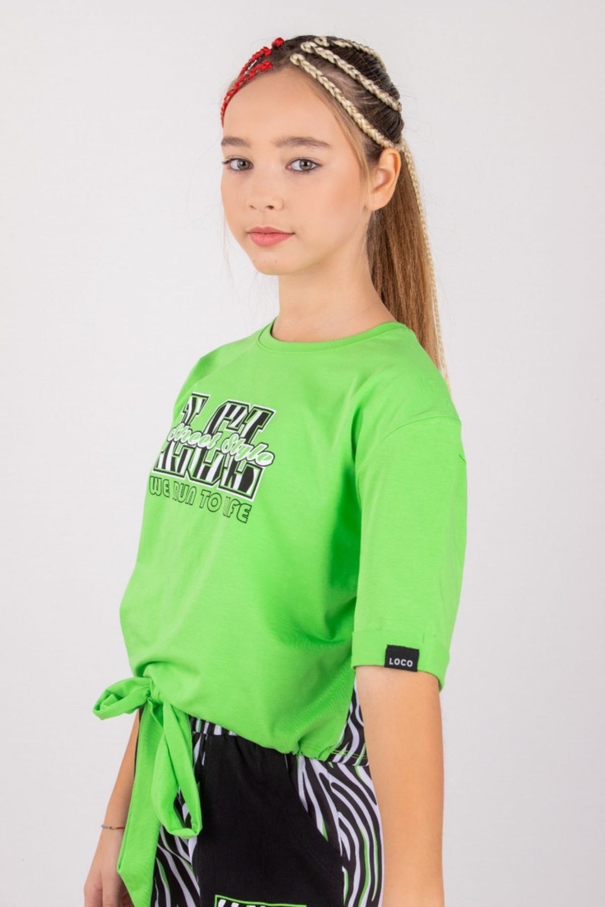 10-15 Yaş Street Style Kız Çocuk Takım - Yeşil