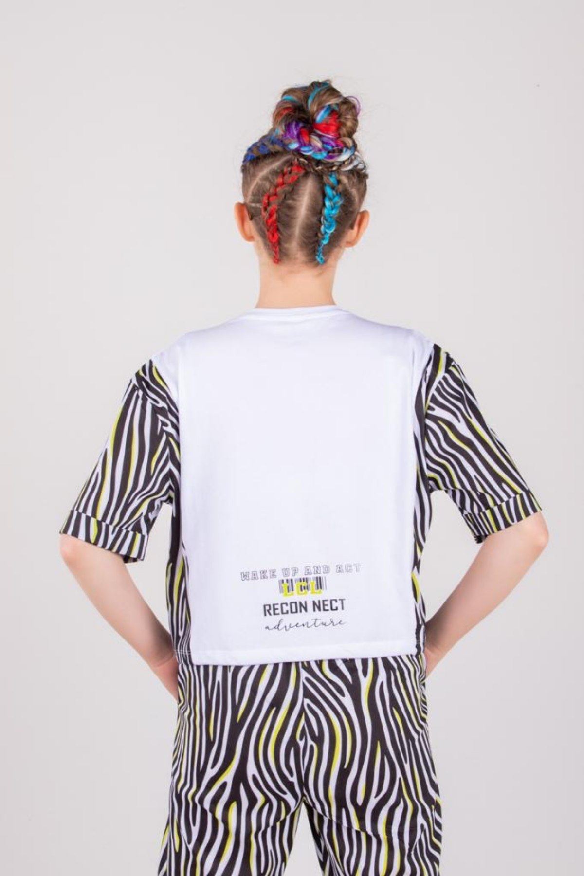 10-15 Yaş Zebra Fashion Design Kız Çocuk Takım  -Beyaz