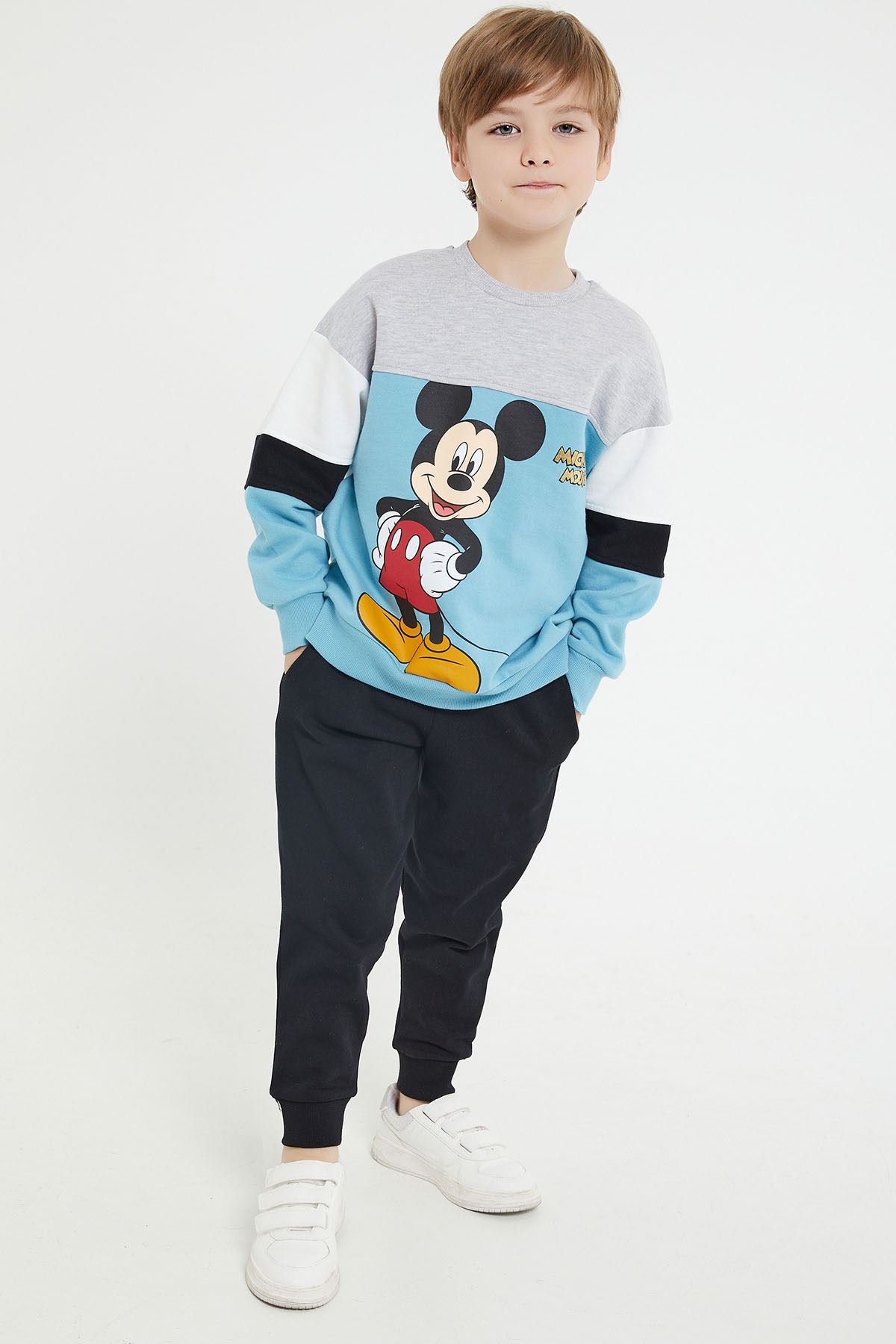3-9 Yaş Lisanslı Mickey Mouse Erkek Çocuk Takım - Mavi