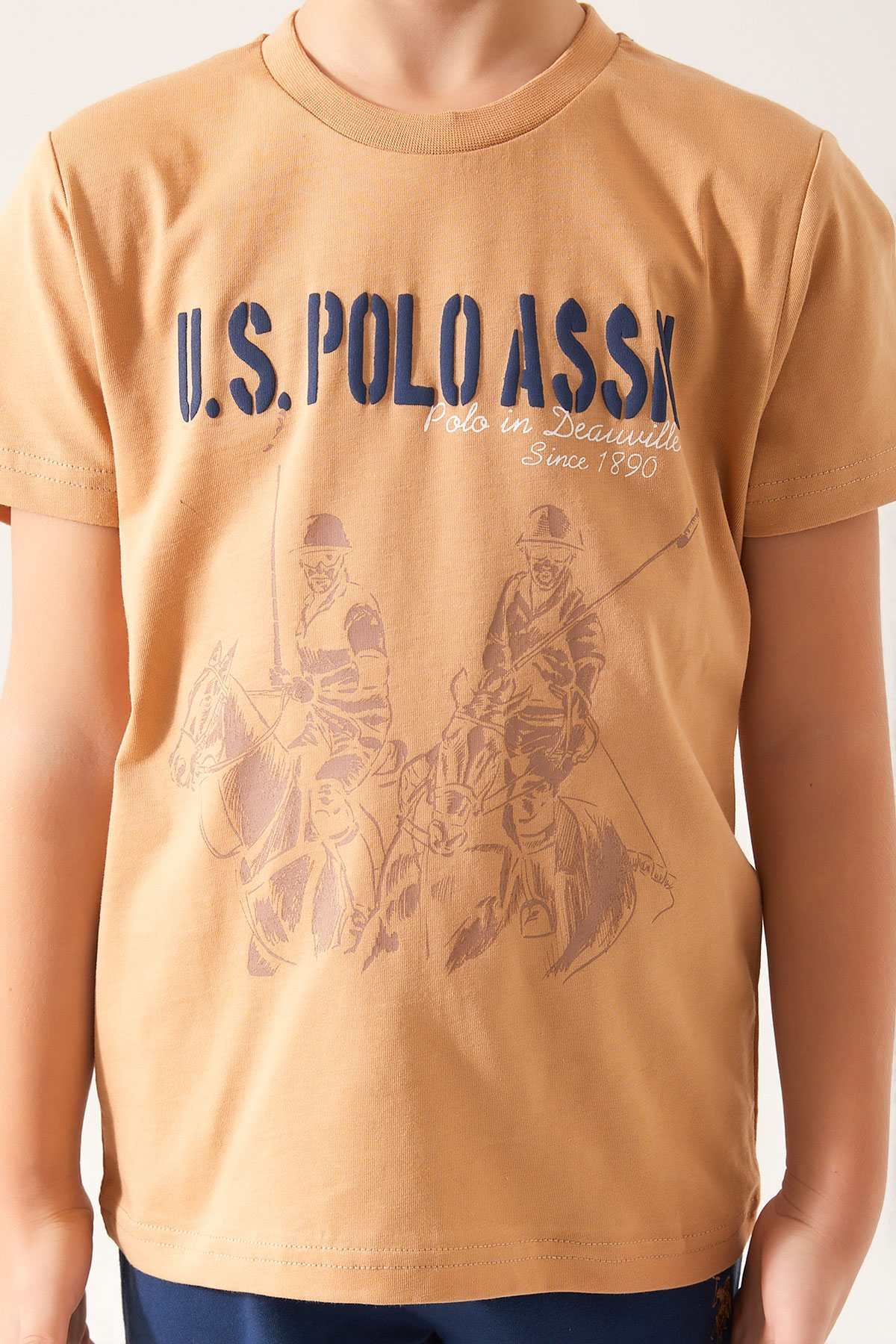 4-15 Yaş Lisanslı Us Polo ASSN Erkek Çocuk Takım -Camel