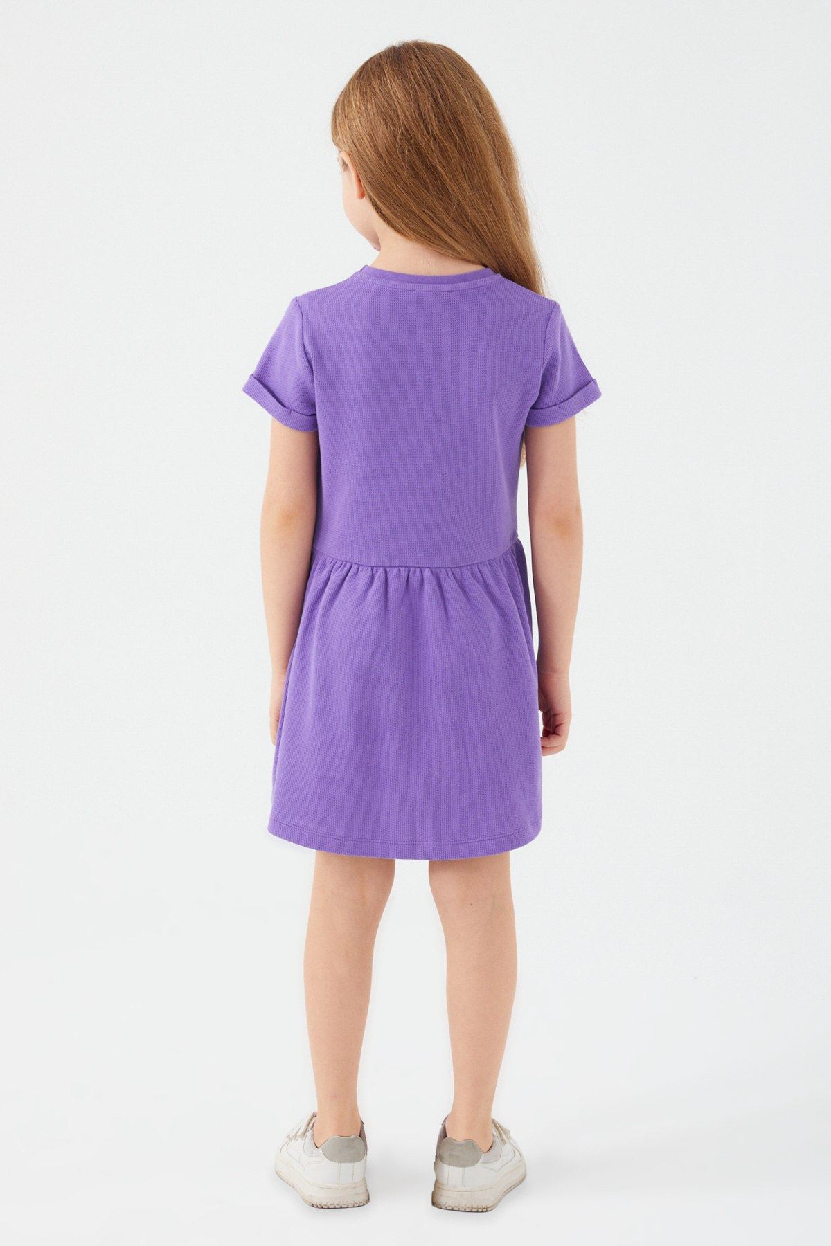 4-9 Yaş Lisanslı Us Polo ASSN Kız Çocuk Elbise-Mor