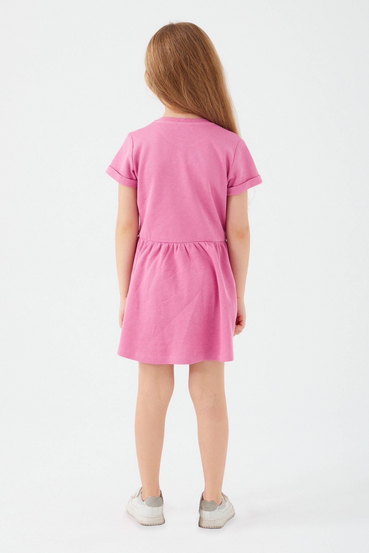 4-9 Yaş Lisanslı Us Polo ASSN Kız Çocuk Elbise -Pembe
