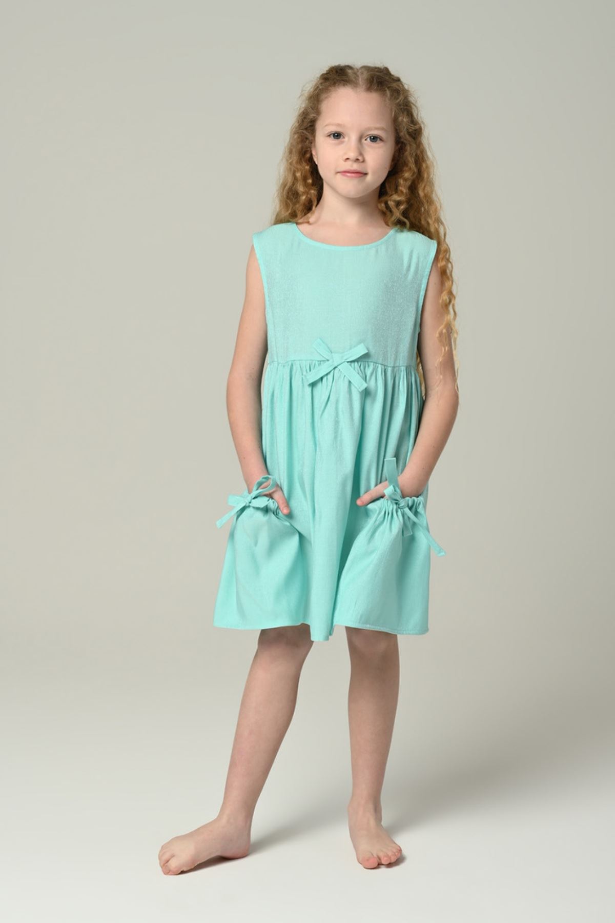 3-8 Yaş Silverty Kız Çocuk Elbise -Mint