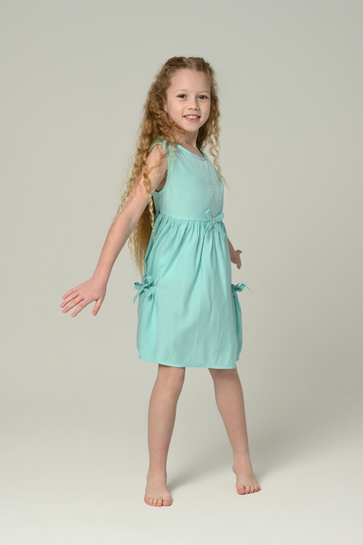 3-8 Yaş Silverty Kız Çocuk Elbise -Mint