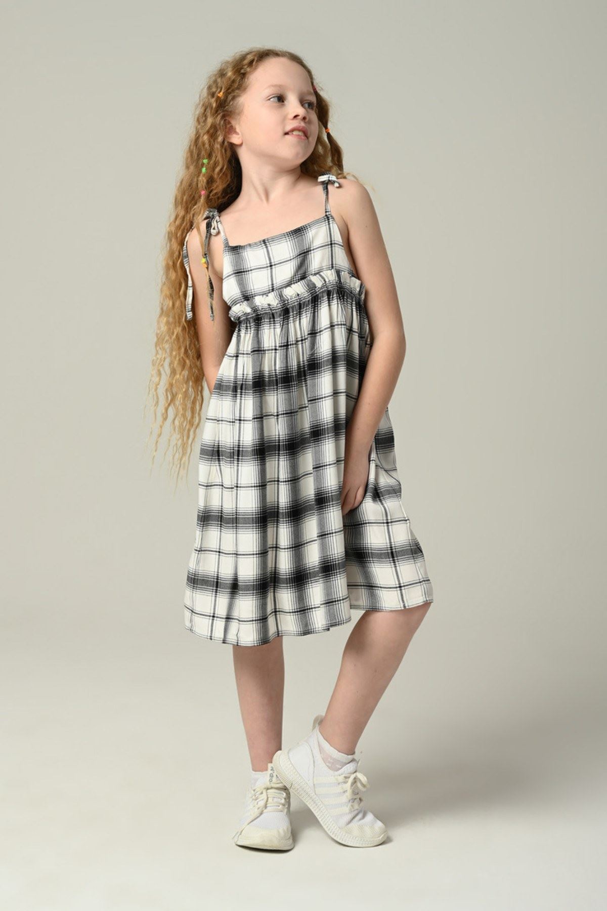 3-8 Yaş Matilda Kız Çocuk Elbise -Koyu Laci