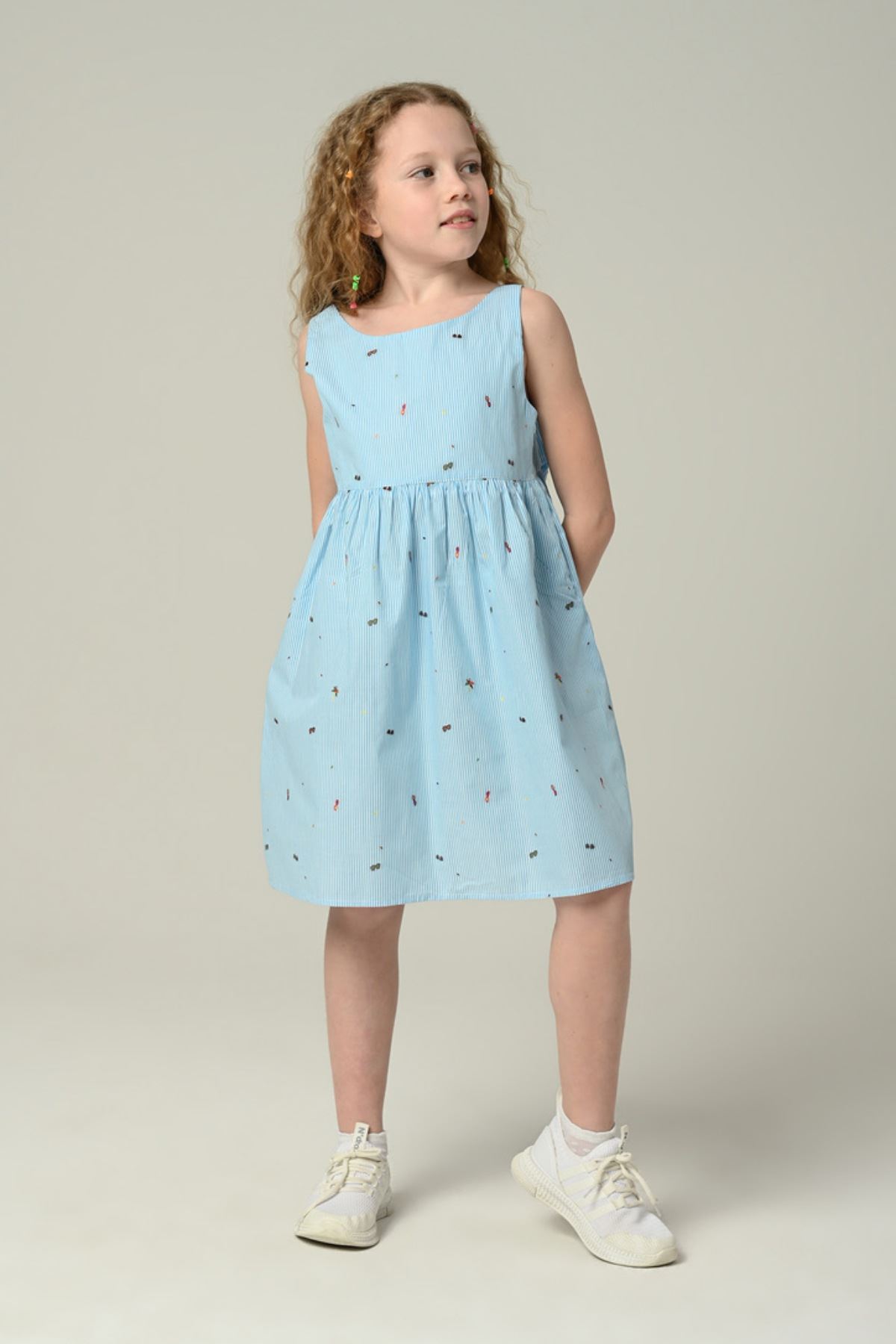 3-8 Yaş Maria Drees Kız Çocuk Elbise -Mavi