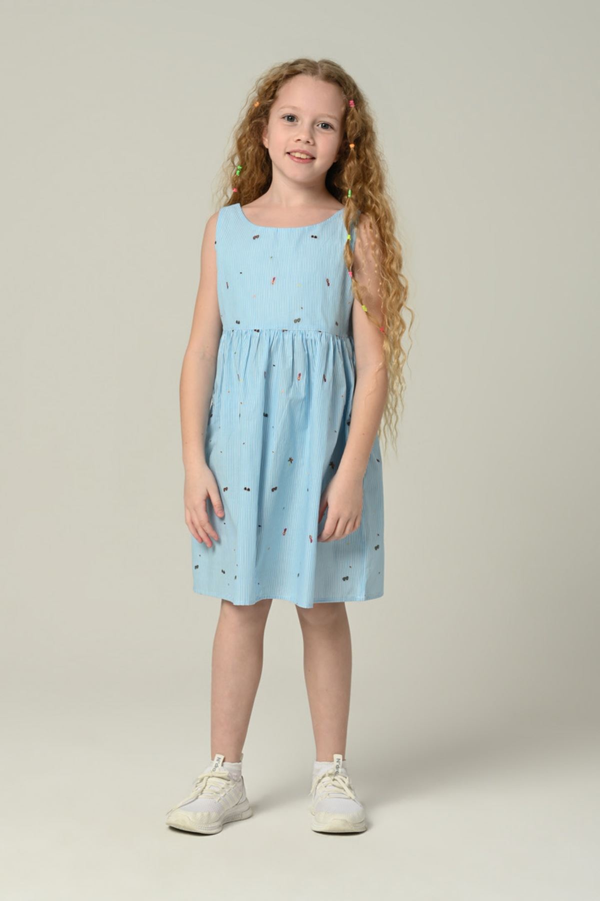 3-8 Yaş Maria Drees Kız Çocuk Elbise -Mavi