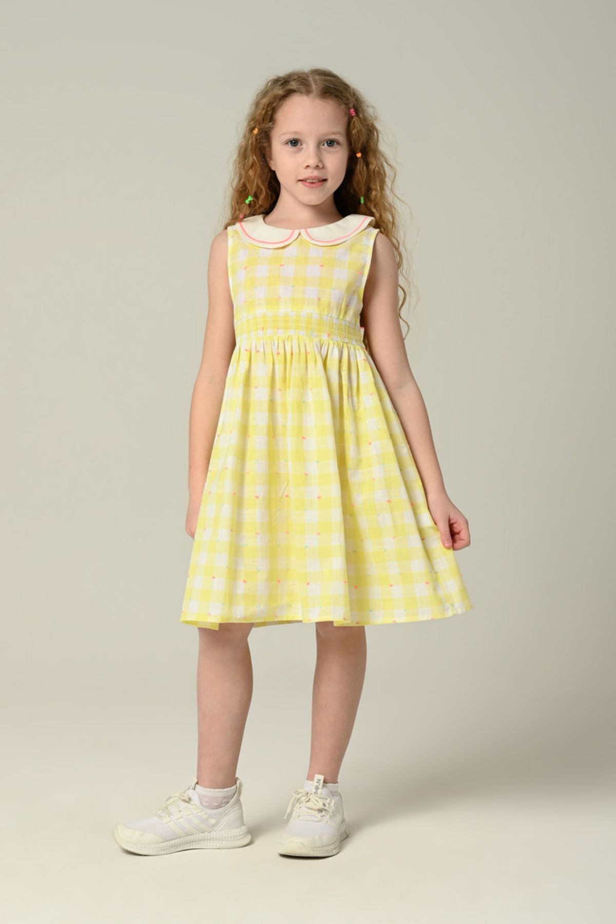 3-8 Yaş Amarillo Garden Kız Çocuk Elbise -Sarı