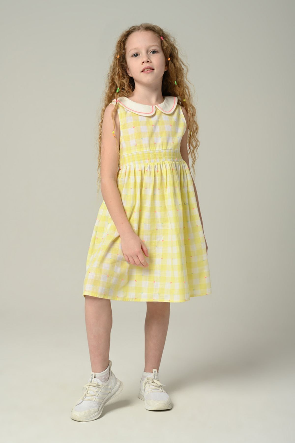 3-8 Yaş Amarillo Garden Kız Çocuk Elbise -Sarı