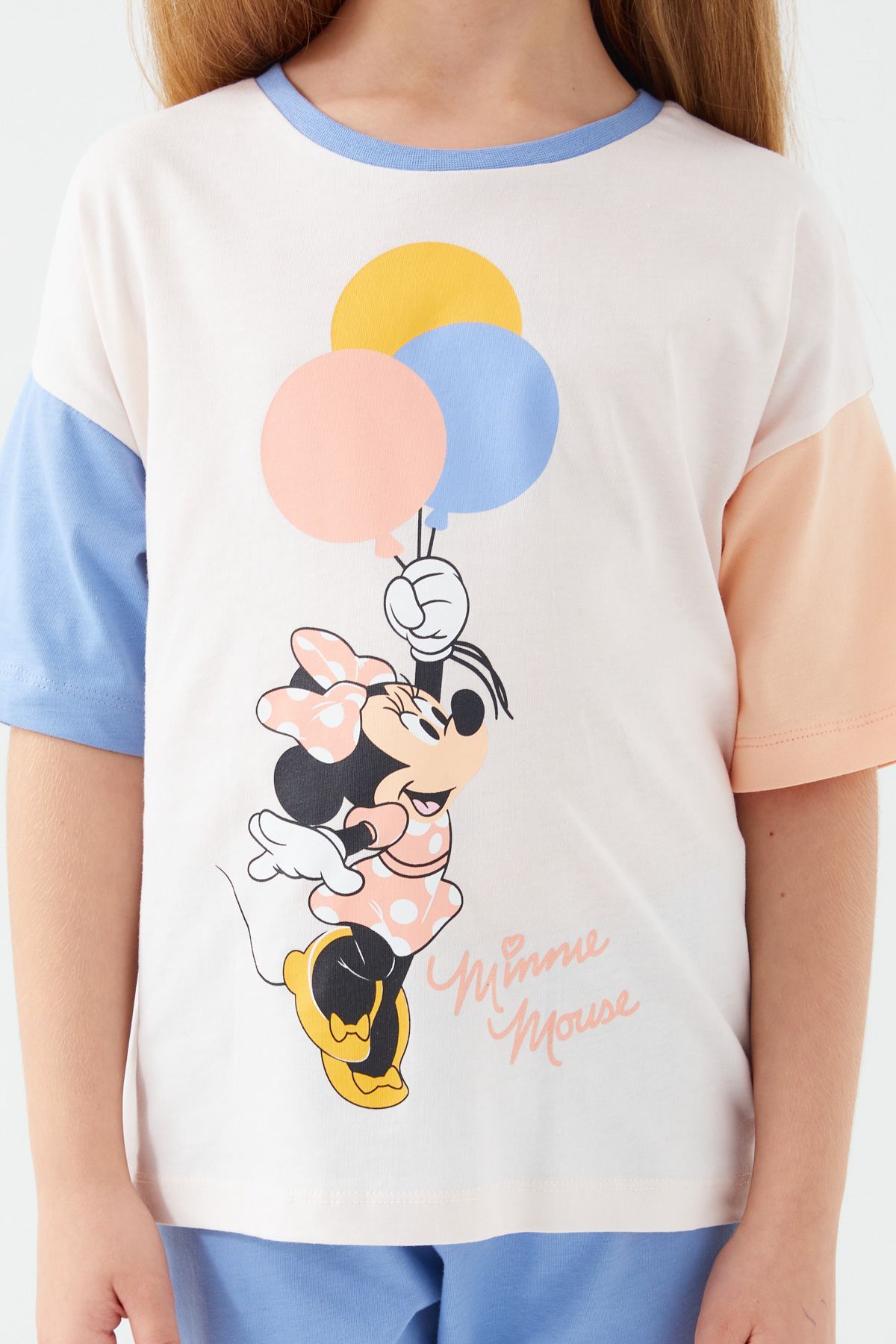 3-9 Yaş Lisanslı Minnie Mouse Kız Çocuk Takım -Vanilya