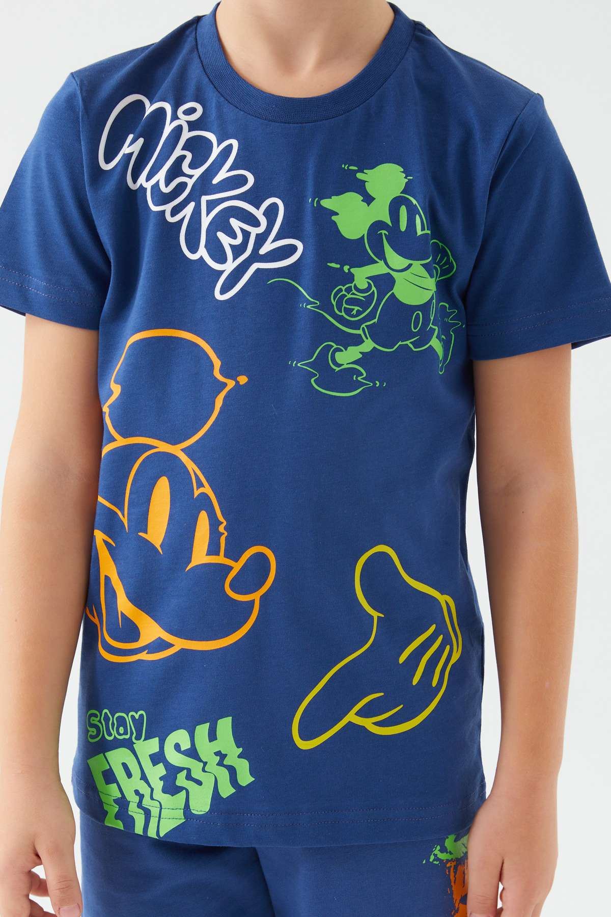 3-9 Yaş Lisanslı Mickey Mouse Erkek Çocuk Takım -Gece Mavisi