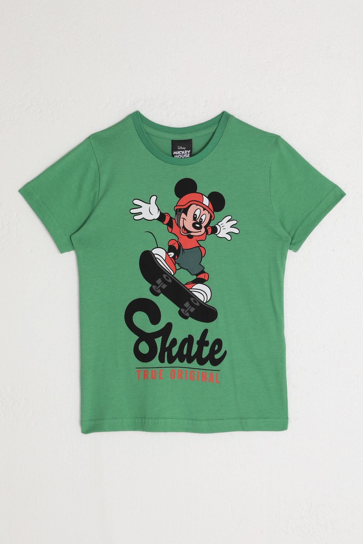2-8 Yaş Lisanslı Mickey Mouse Erkek Çocuk T-Shırt -Yeşil