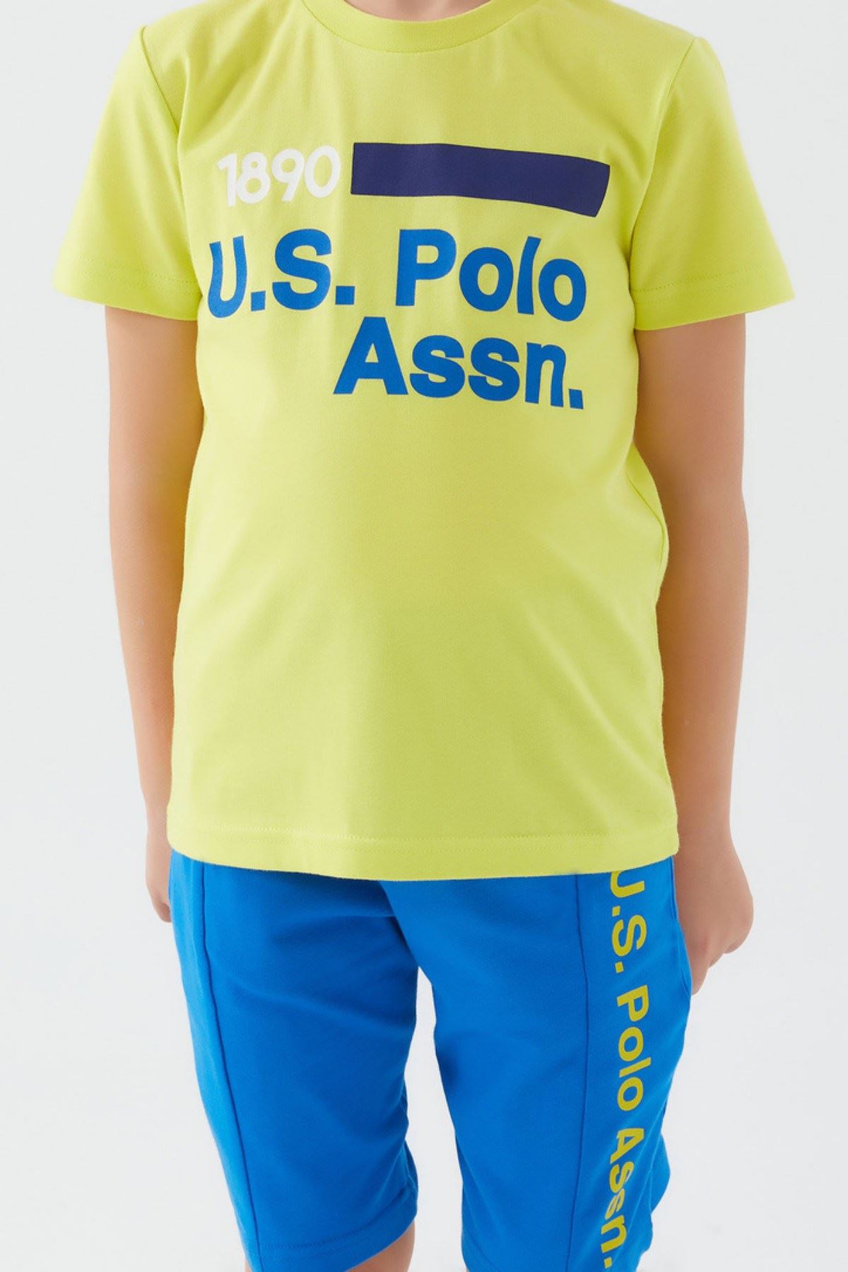 4-15 Yaş Lisanslı Us Polo ASSN Erkek Çocuk Takım -Sarı