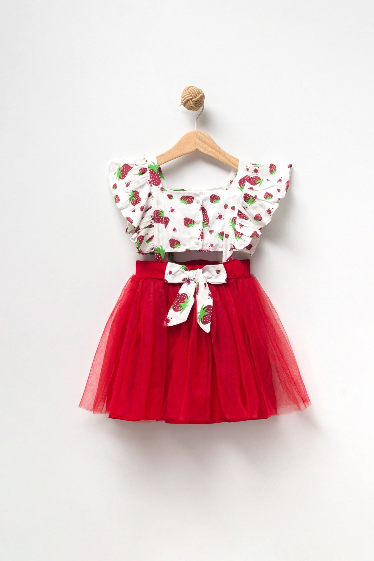 2-5 Yaş Strawberry Kız Çocuk Elbise - Kırmızı