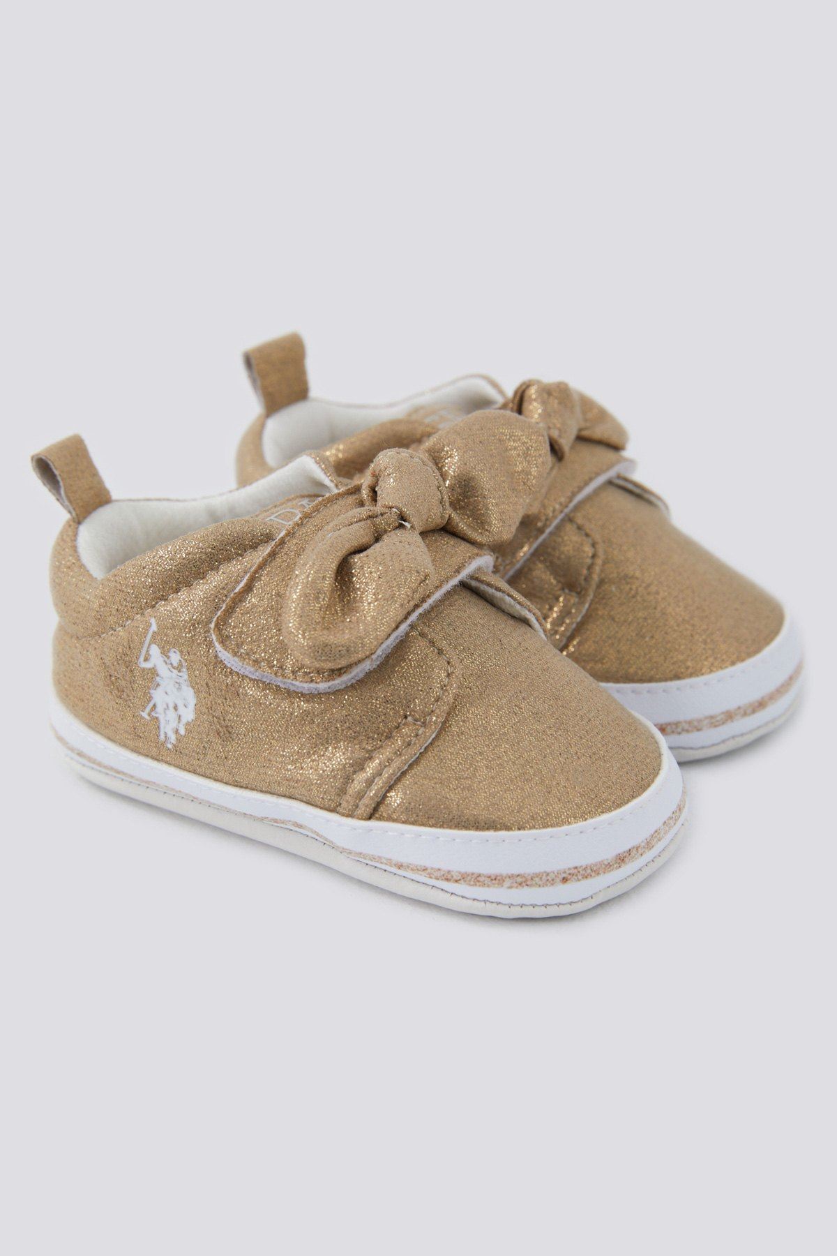 Soft Texture Lisanslı Us Polo Assn Kız Bebek Ayakkabı -Gold