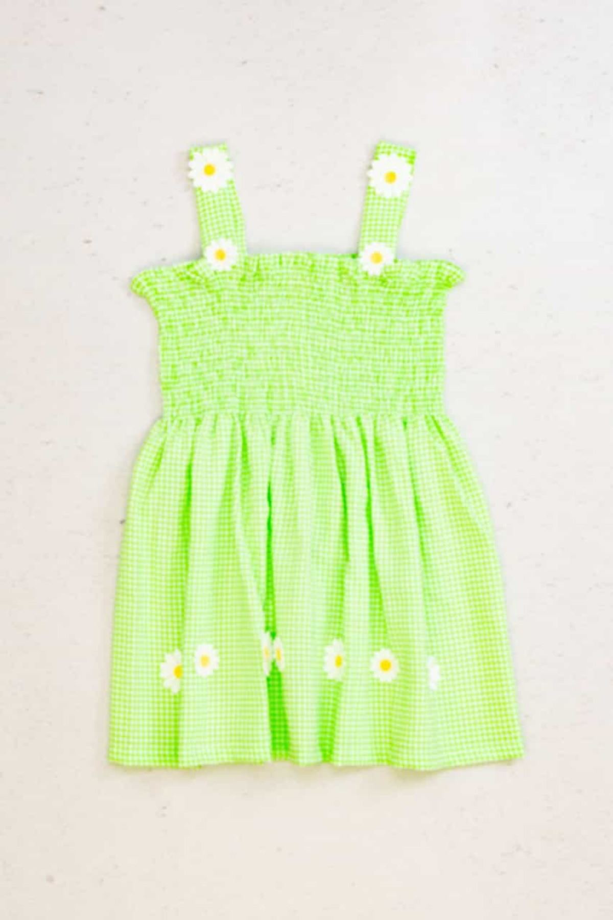 4-9 Yaş Daisy Happy Kız Çocuk Elbise -Yeşil