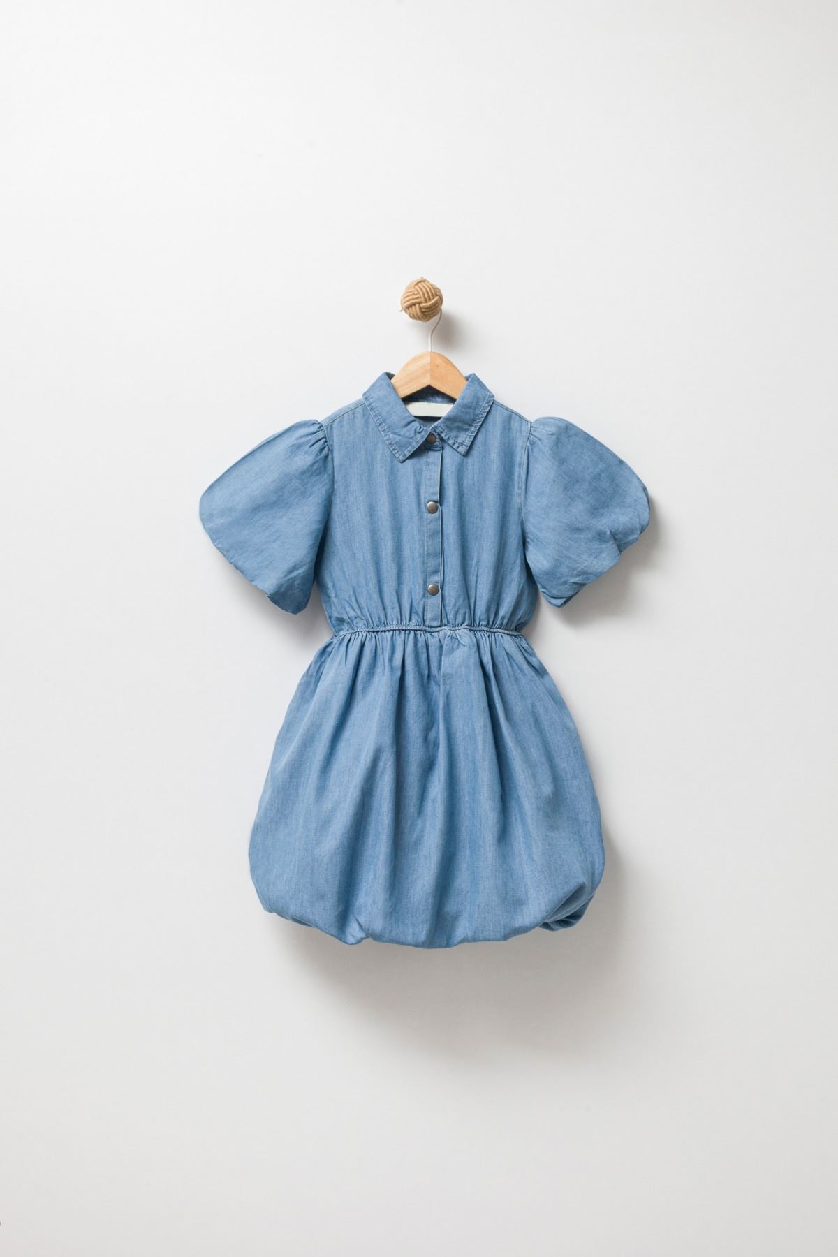 4-8 Yaş Calorine Pavlova Kız Çocuk Elbise -Mavi