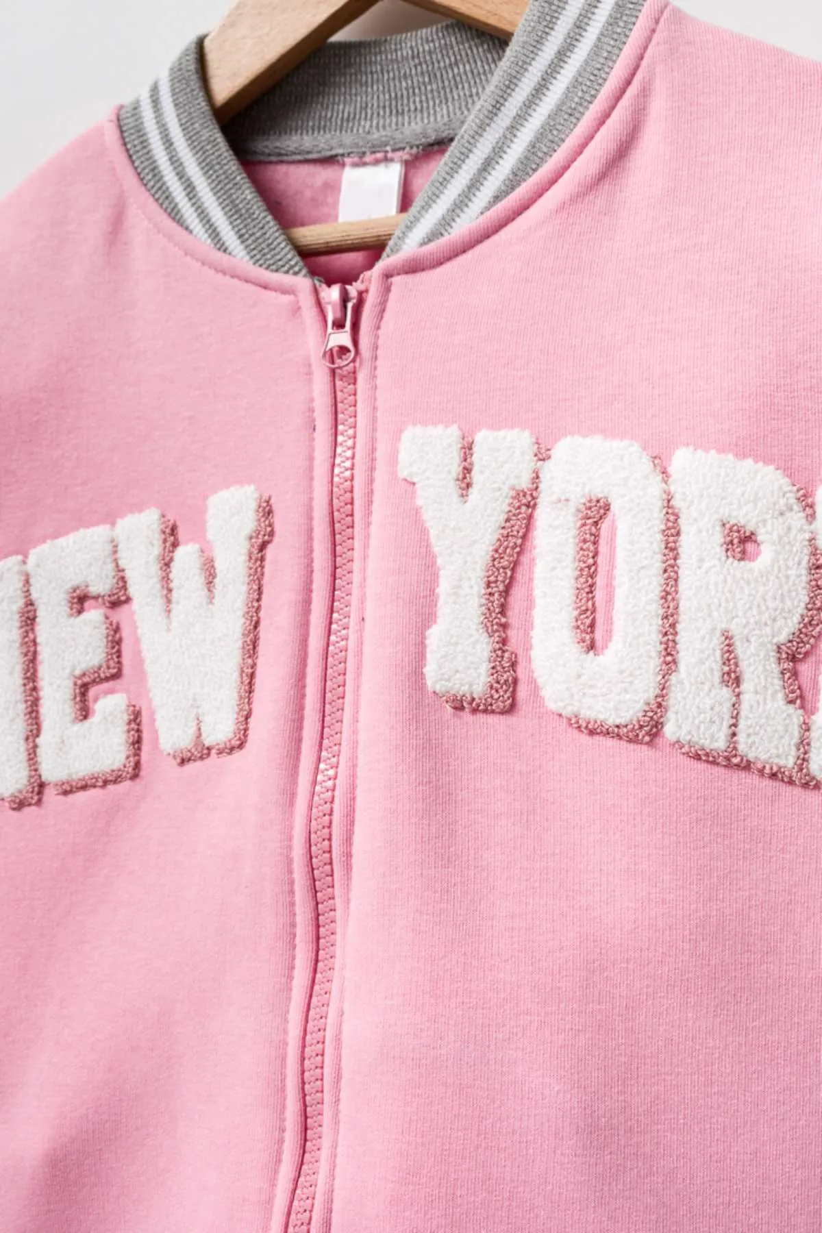 5-13 Yaş New York Kız Çocuk Kolej Ceket -Pembe