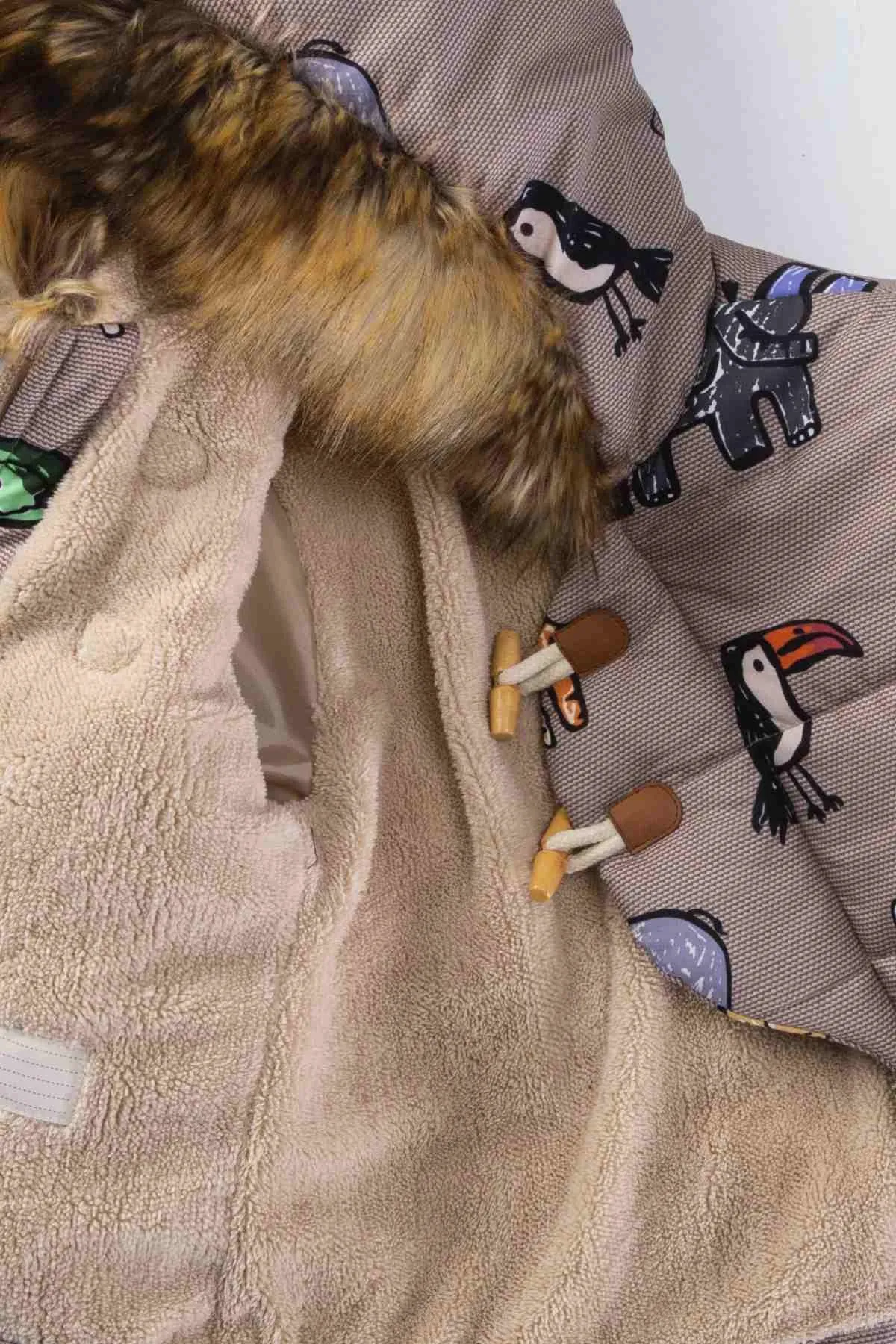 1-5 Yaş Happy Animals Erkek Çocuk Mont -Bej