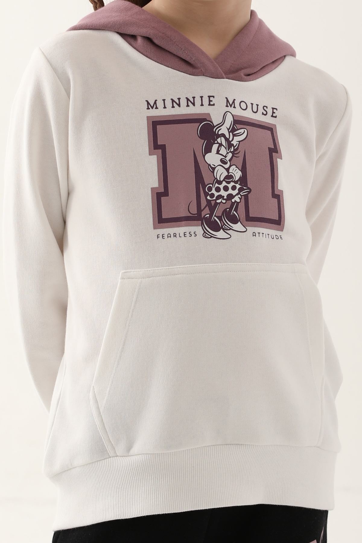 3-9 Yaş Lisanslı Minnie Mouse Kız Çocuk Takım -Krem