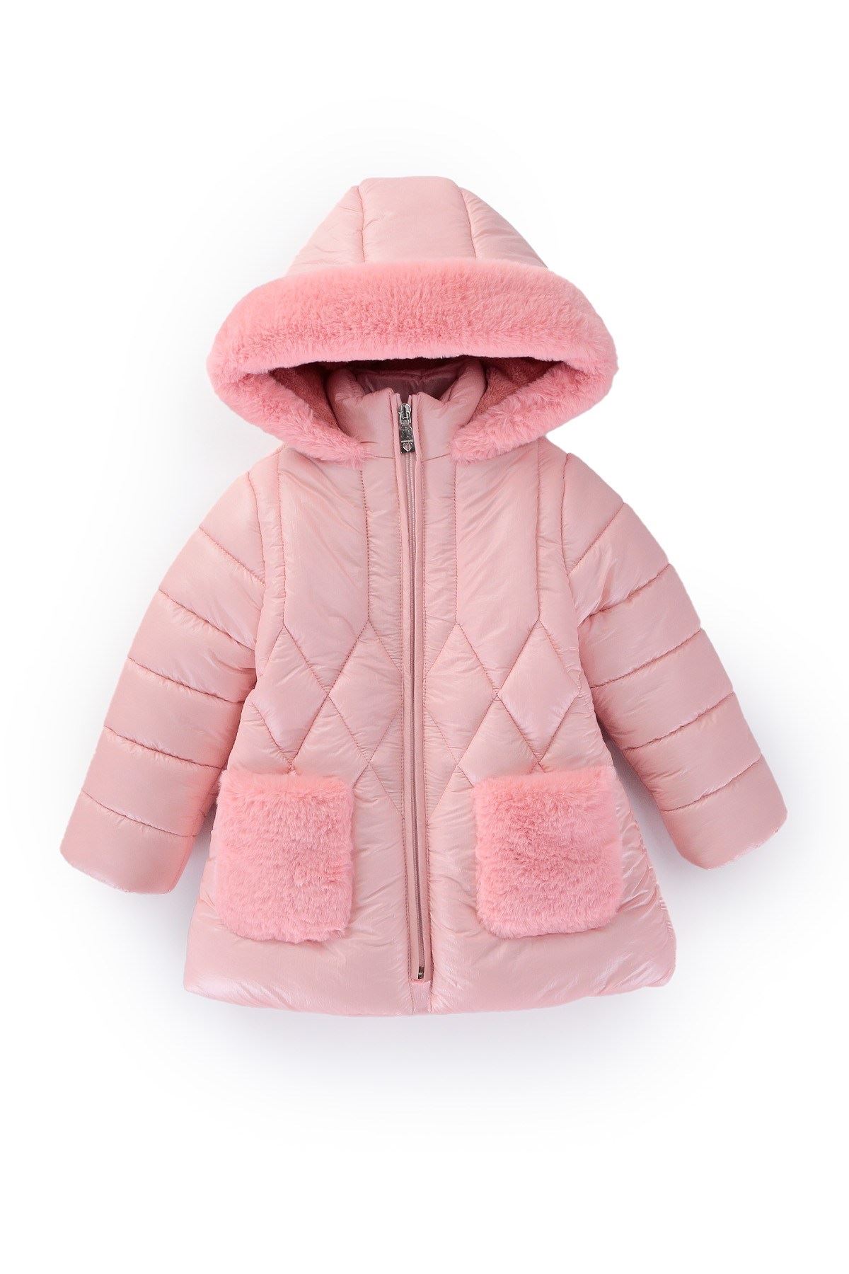 6-10 Yaş Wrıtten Fashion Kız Çocuk Mont - Pembe