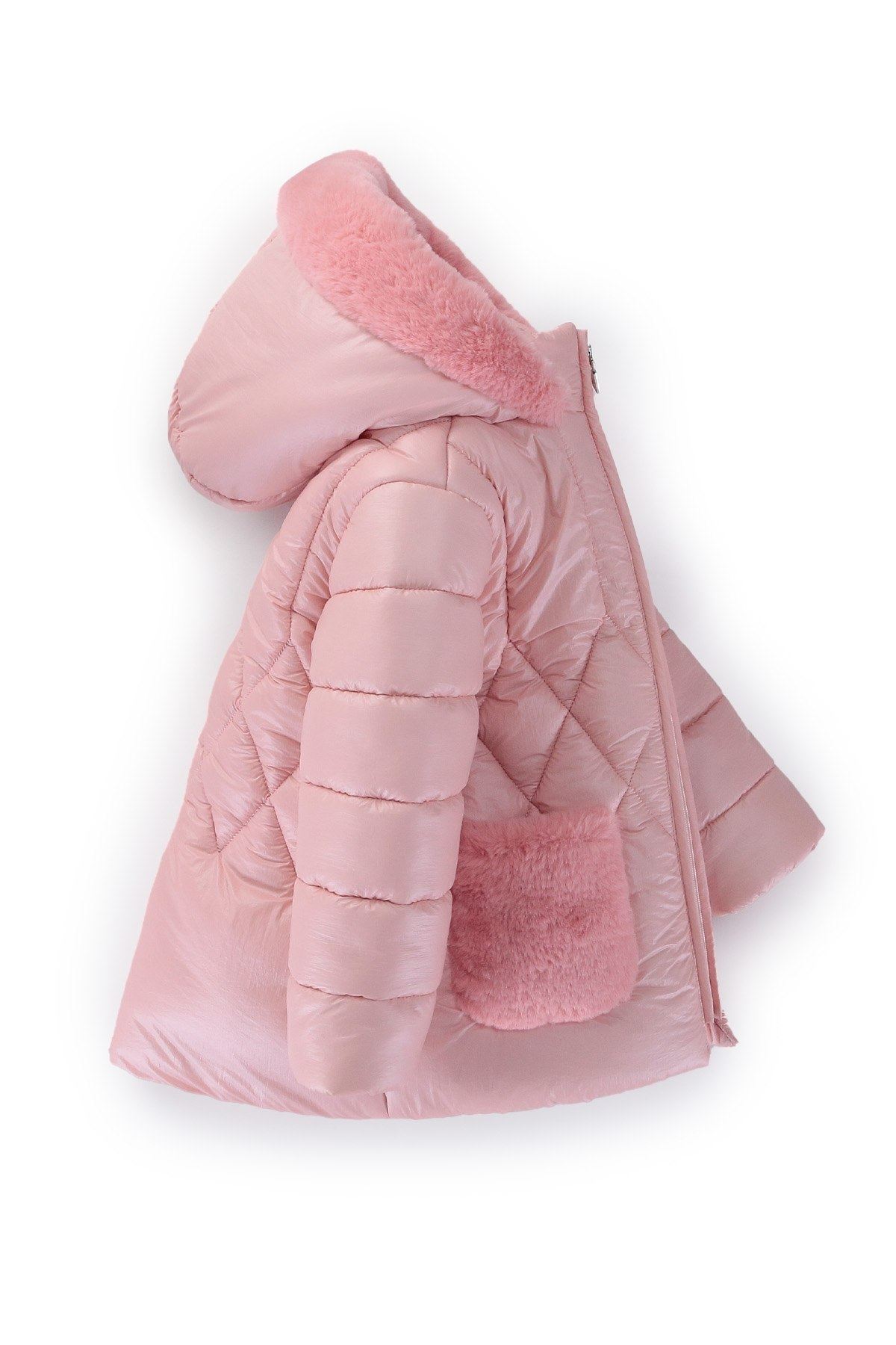 6-10 Yaş Wrıtten Fashion Kız Çocuk Mont - Pembe