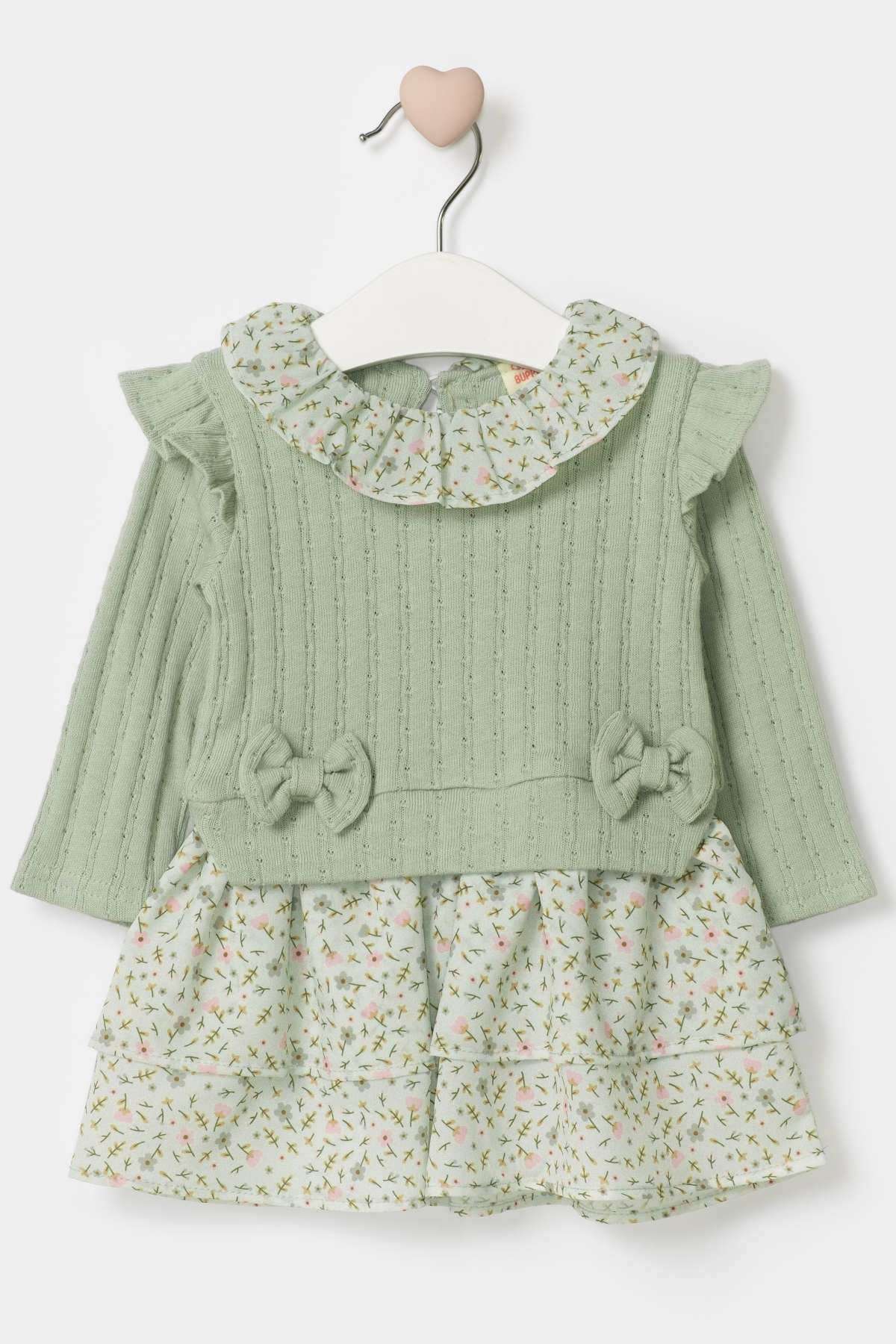 6-18 Aylık Merry Joy Kız Bebek Elbise -Yeşil