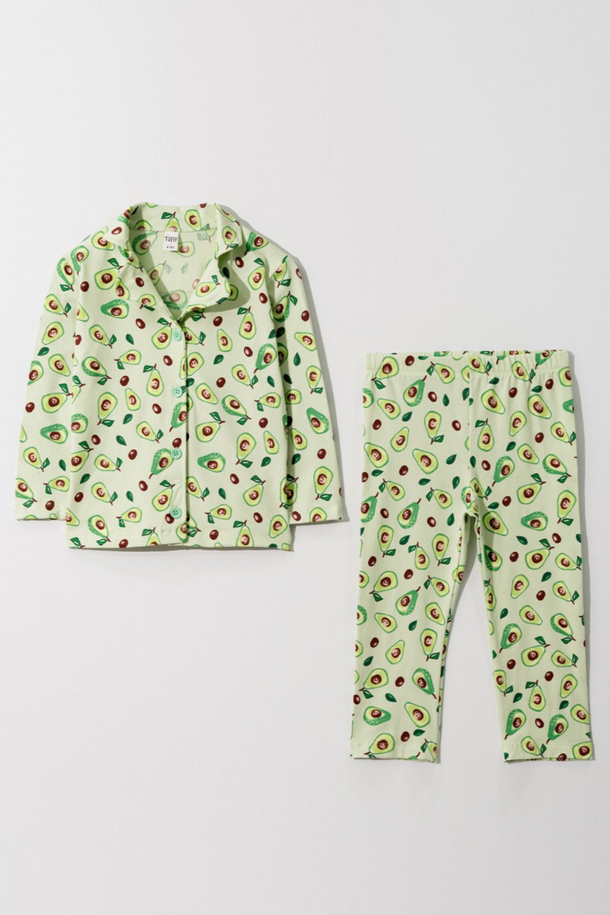 2-5 Yaş Avakado Kız Çocuk Pijama Takım -Yeşil