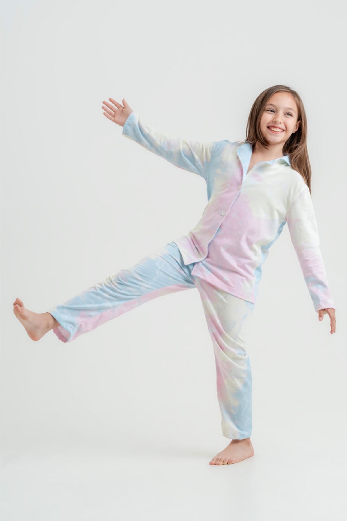 6-13 Yaş Colors Sleep Kız Çocuk Pijama Takım -Pembeli