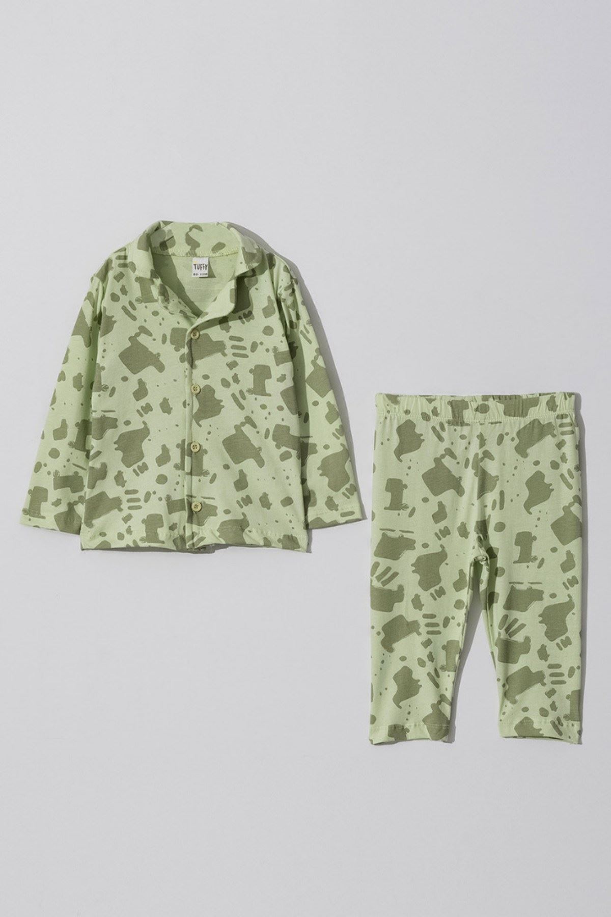 6-18 Aylık Cotton Sleep Erkek Bebek Pijama Takım -Yeşil