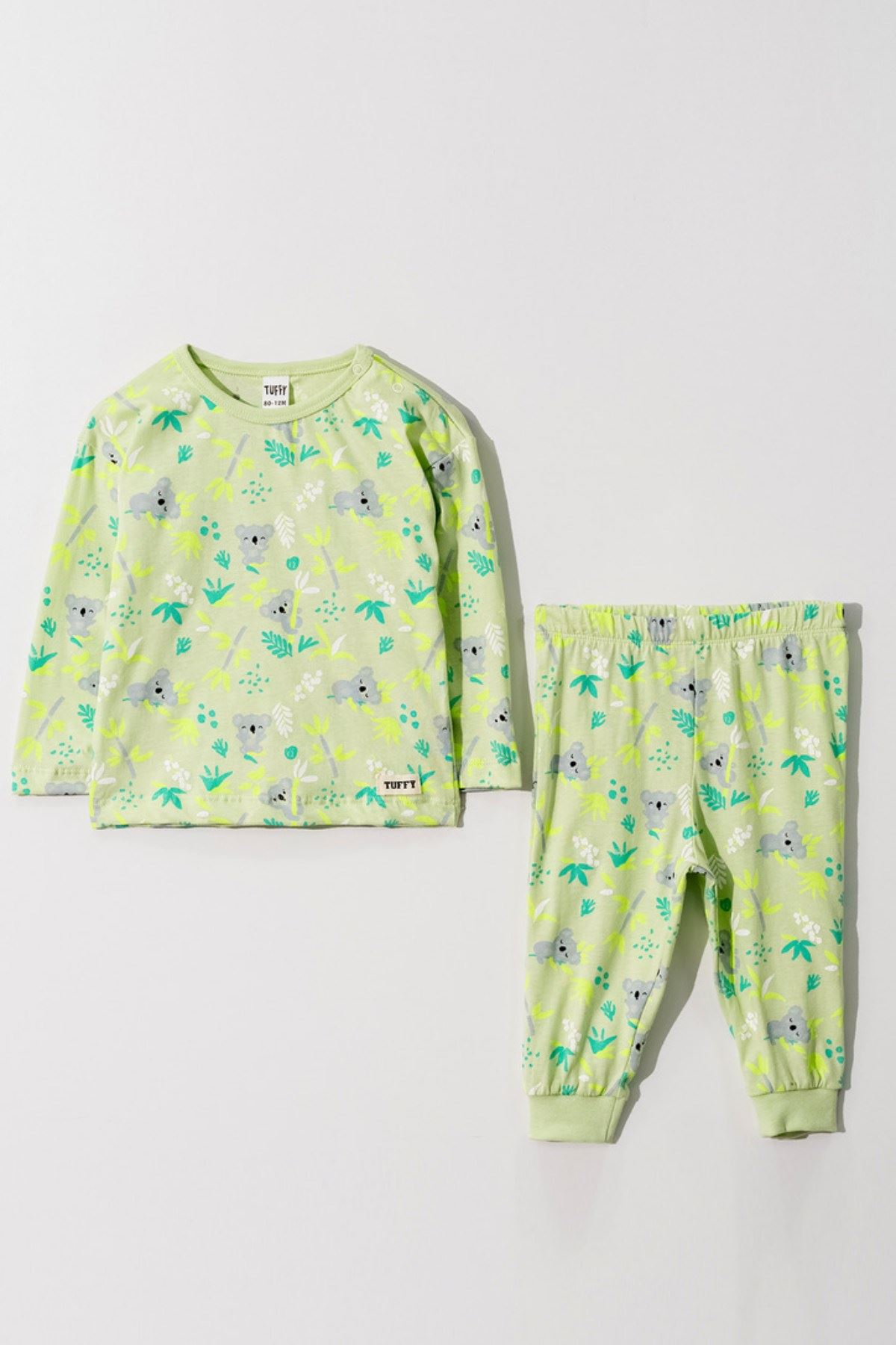 2-5 Yaş Koala Daisy Çocuk Pijama Takım -Yeşil
