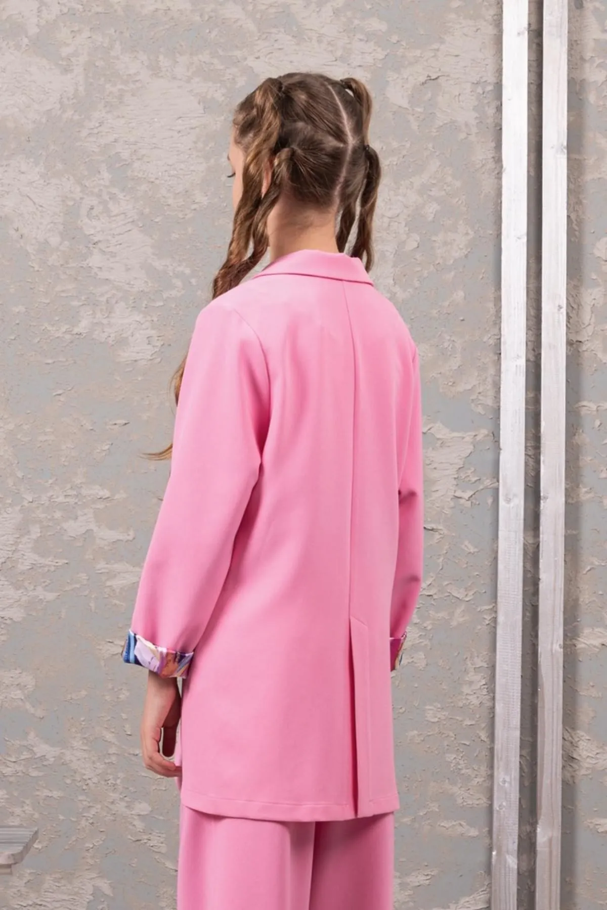 9-14 Yaş Colors Nişantaşı Kız Çocuk Blazer Takım -Pembe