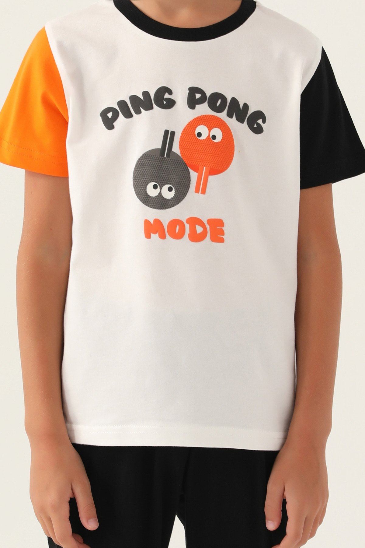 2-8 Yaş Ping Pong Erkek Çocuk Takım -Ekru