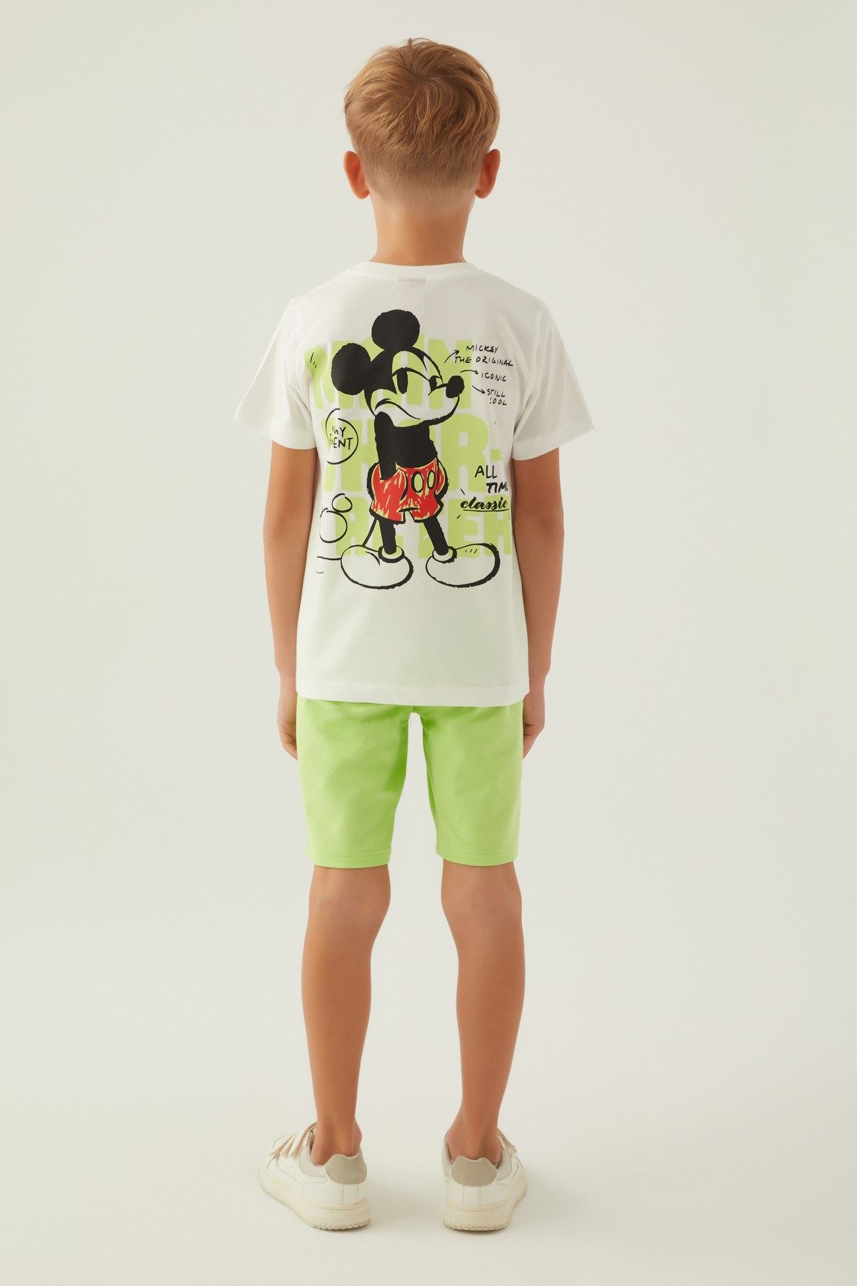 3-9 Yaş Lisanslı Mickey Mouse Erkek Çocuk Takım -Fıstık Yeşil