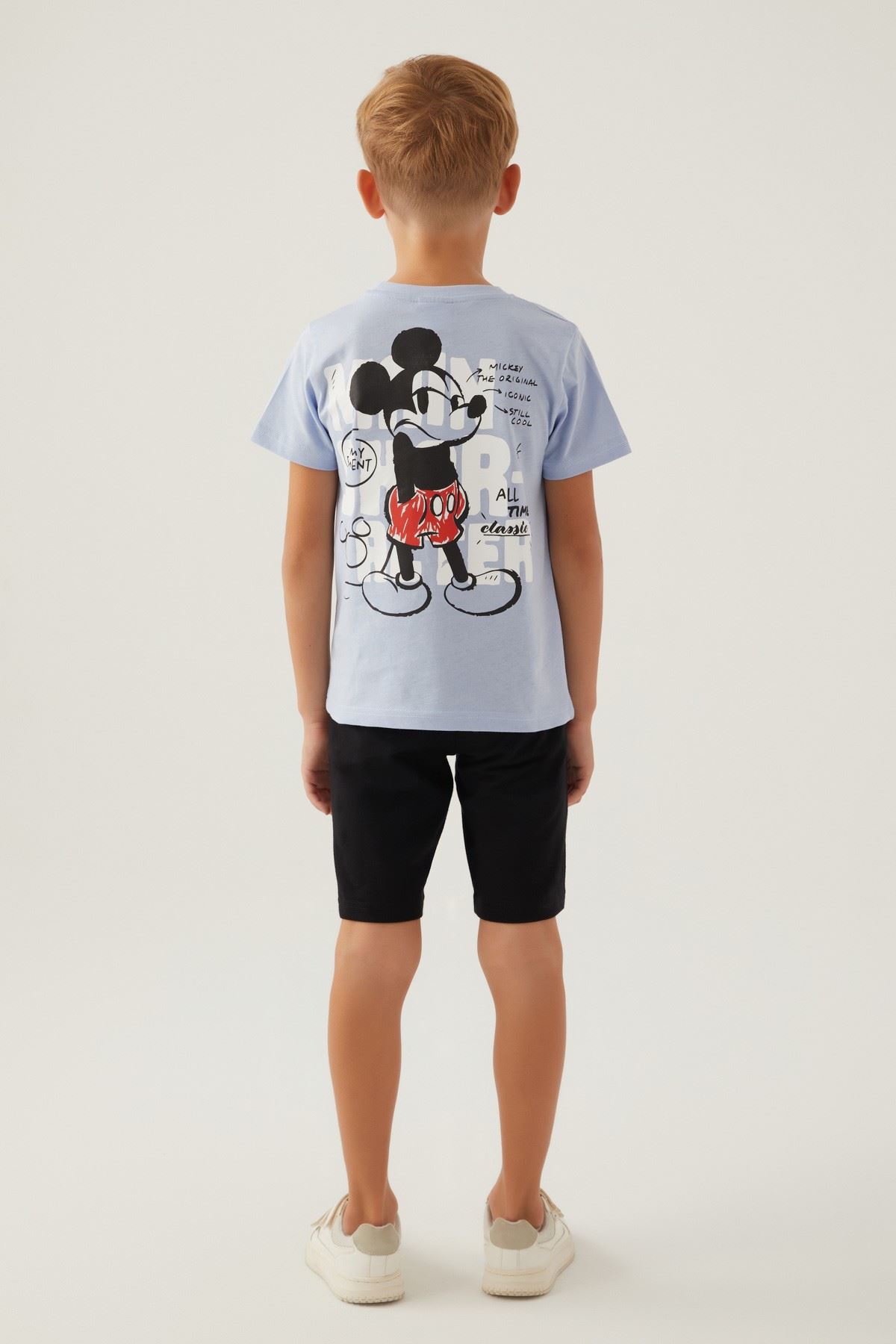 3-9 Yaş Lisanslı Mickey Mouse Erkek Çocuk Takım -Mavi