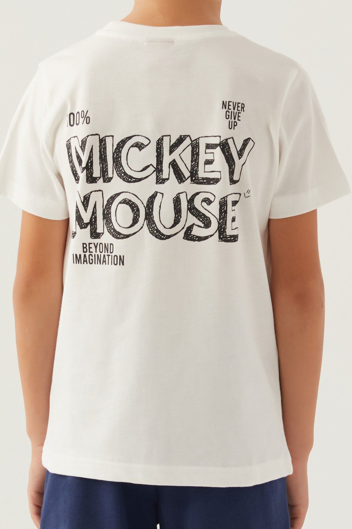 3-9 Yaş Lisanslı Mickey Mouse Erkek Çocuk Takım -Ekru