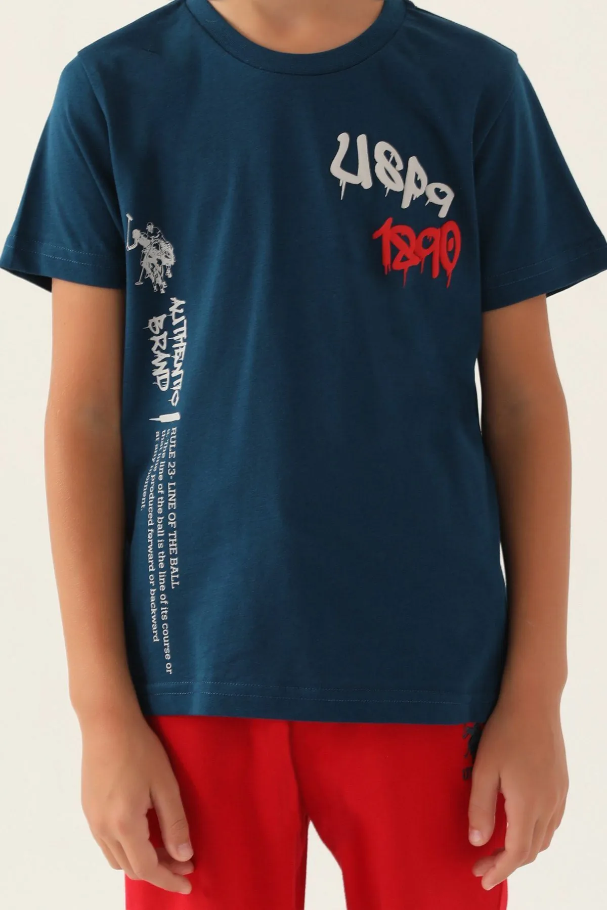 4-15 Yaş Lisanslı Us Polo ASSN Erkek Çocuk Takım -Koyu Lacivert
