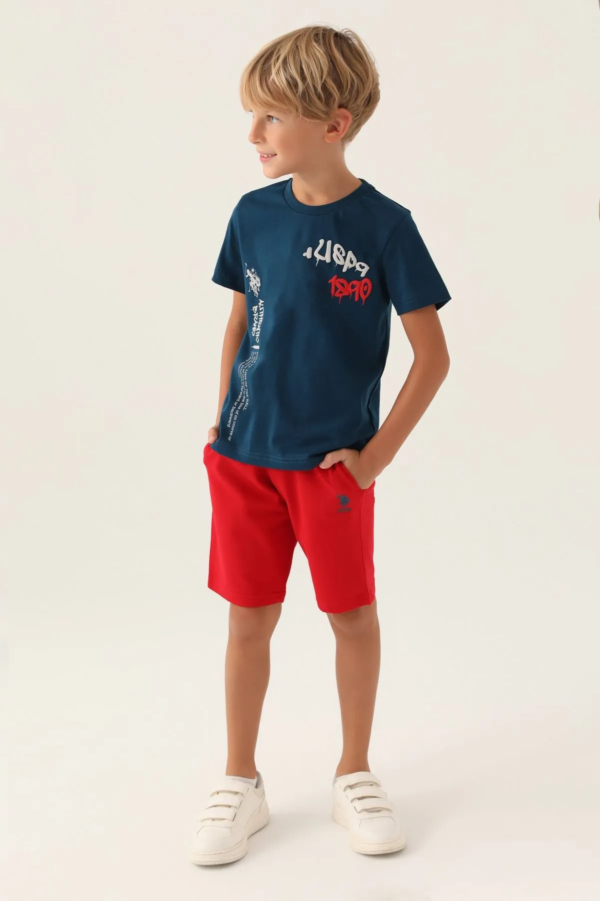 4-15 Yaş Lisanslı Us Polo ASSN Erkek Çocuk Takım -Koyu Lacivert