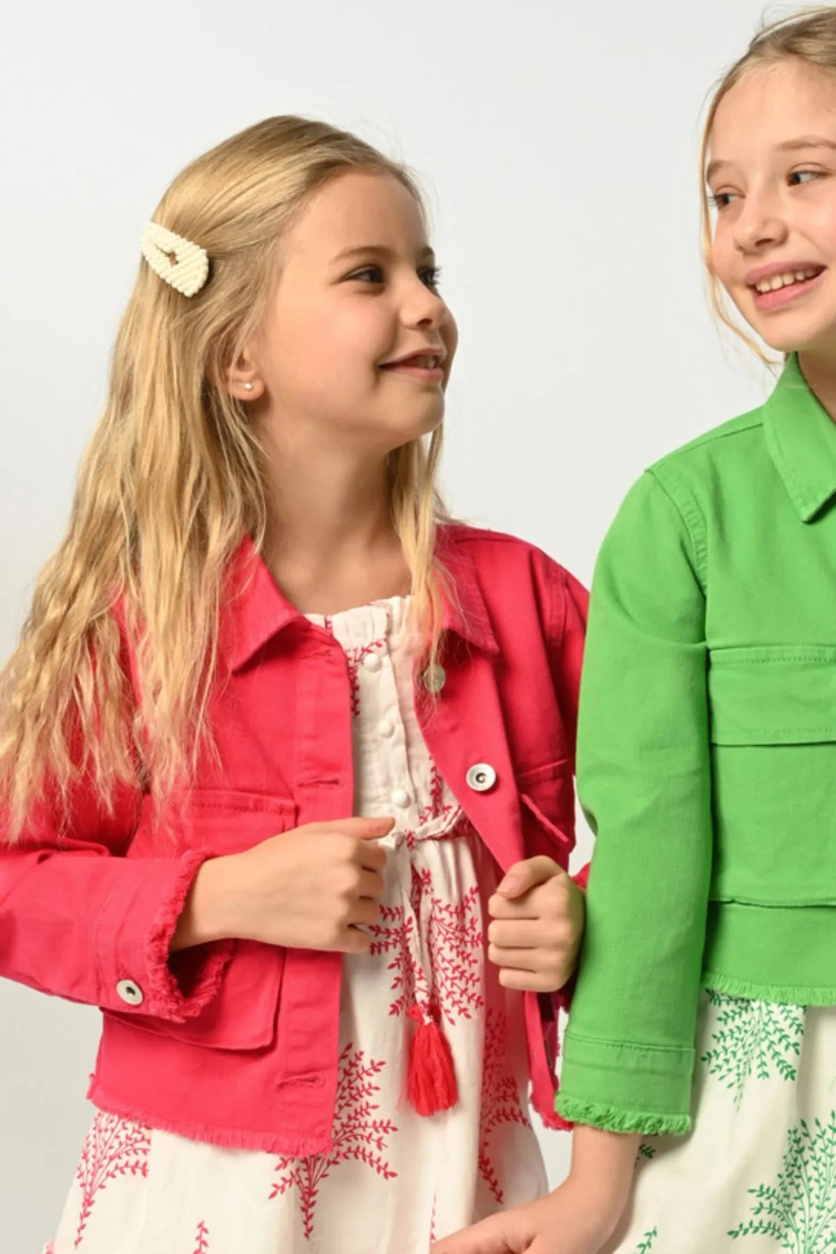 3-8 Yaş Madonna Flower Kız Çocuk Ceket -Fuşya