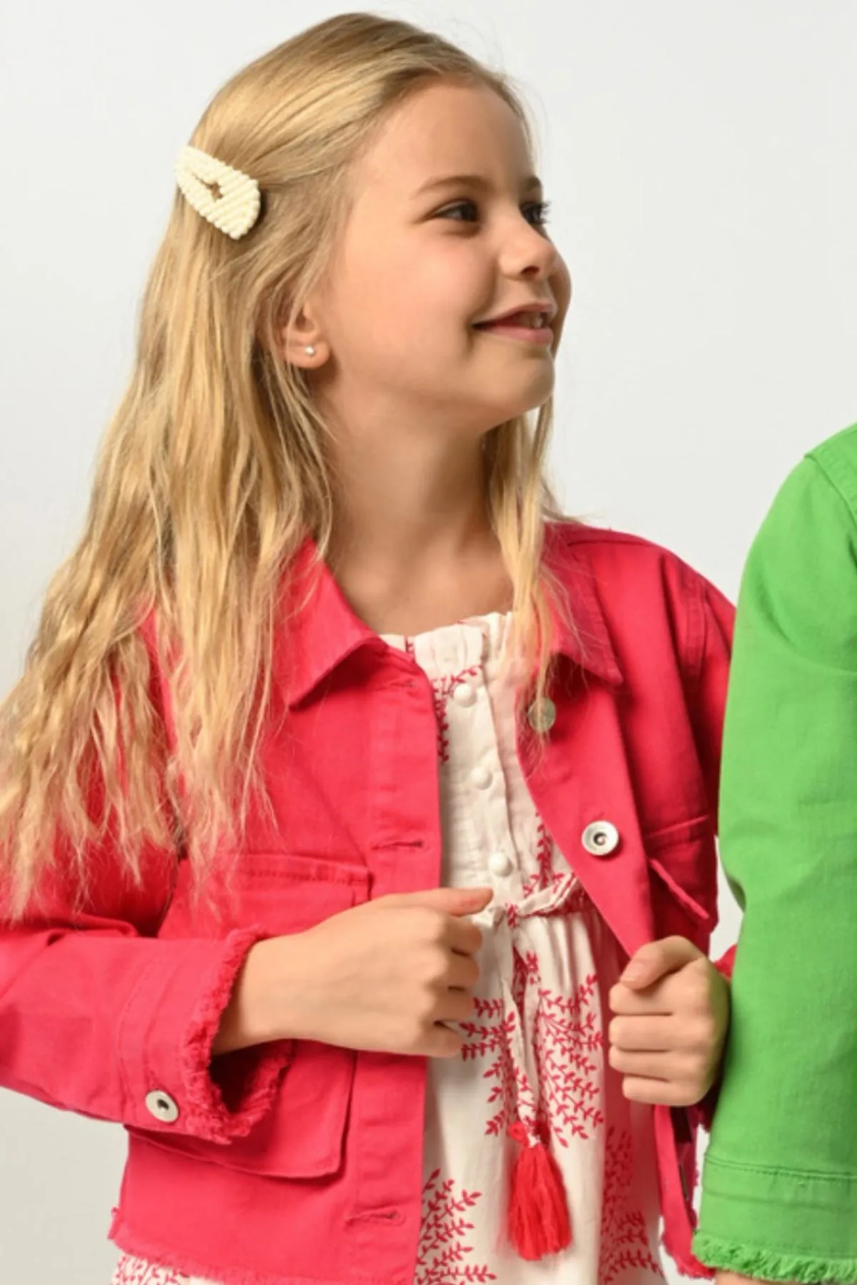 3-8 Yaş Madonna Flower Kız Çocuk Ceket -Fuşya