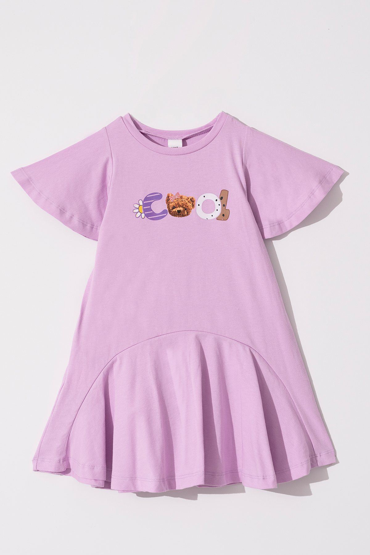 2-5 Yaş Cool Bear Kız Çocuk Elbise -Lila