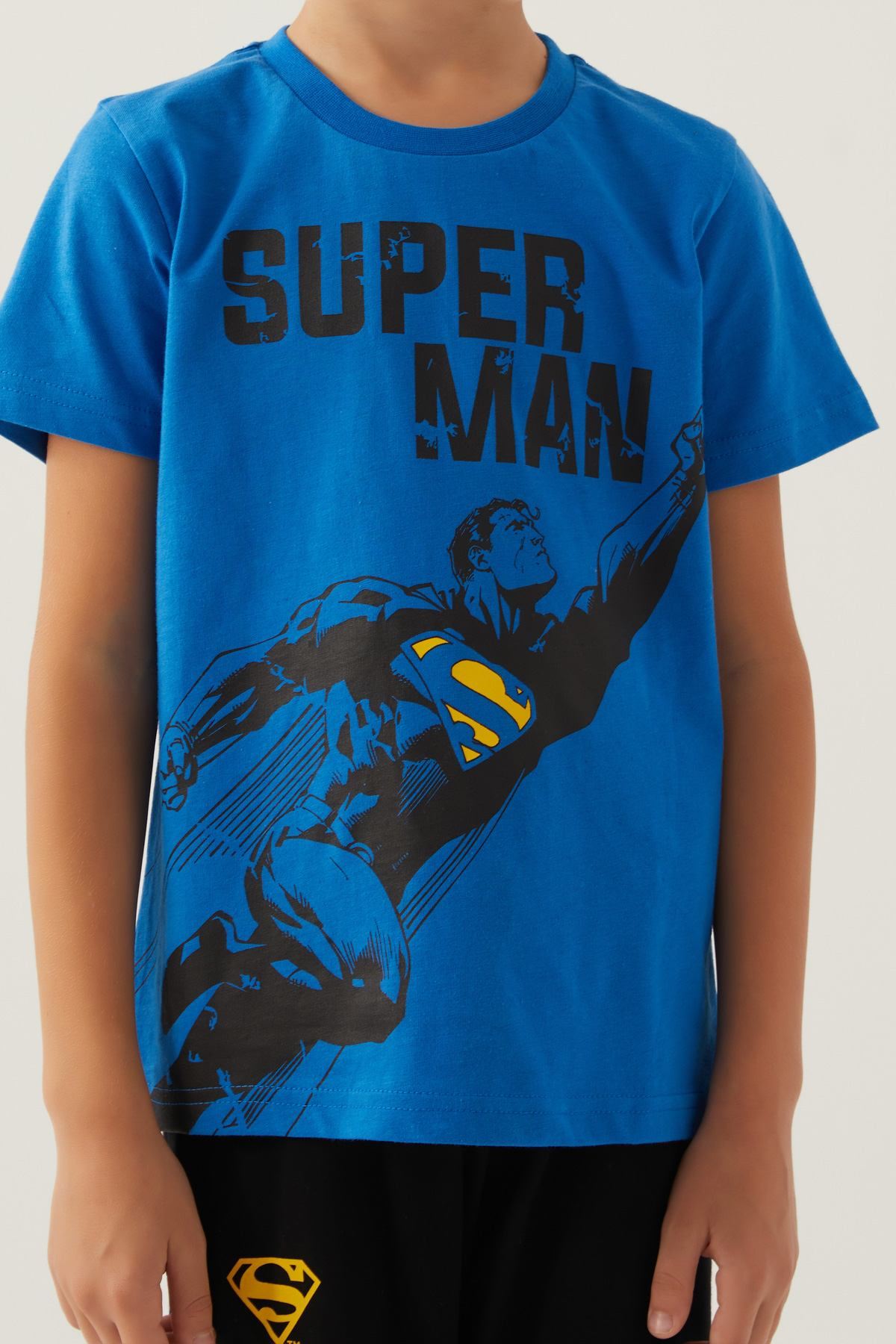 3-9 Yaş Lisanslı Superman Erkek Çocuk Takım -Mavi