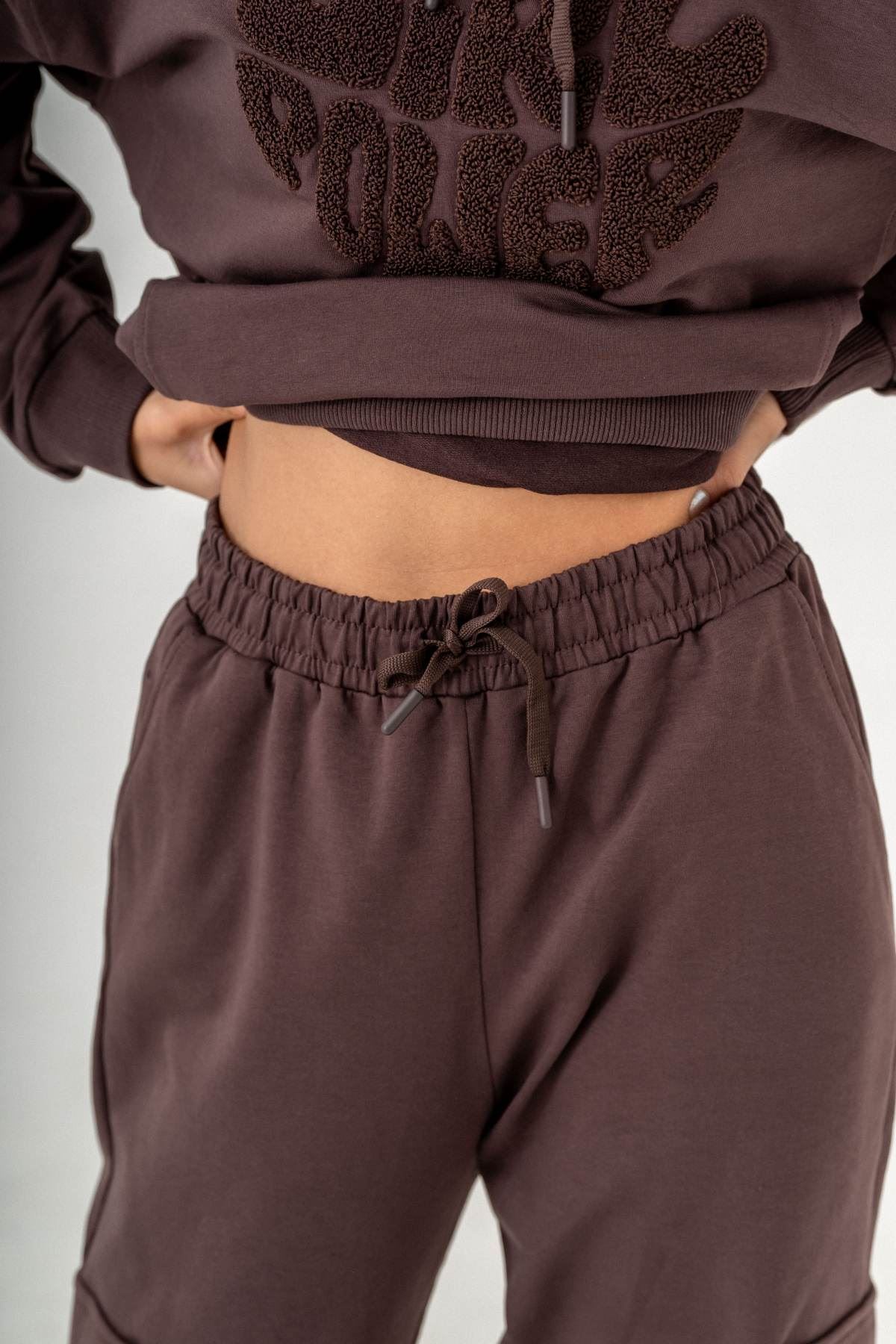 8-14 Yaş Mussness Carco Kız Çocuk Eşofman Takım -Cappuccino-